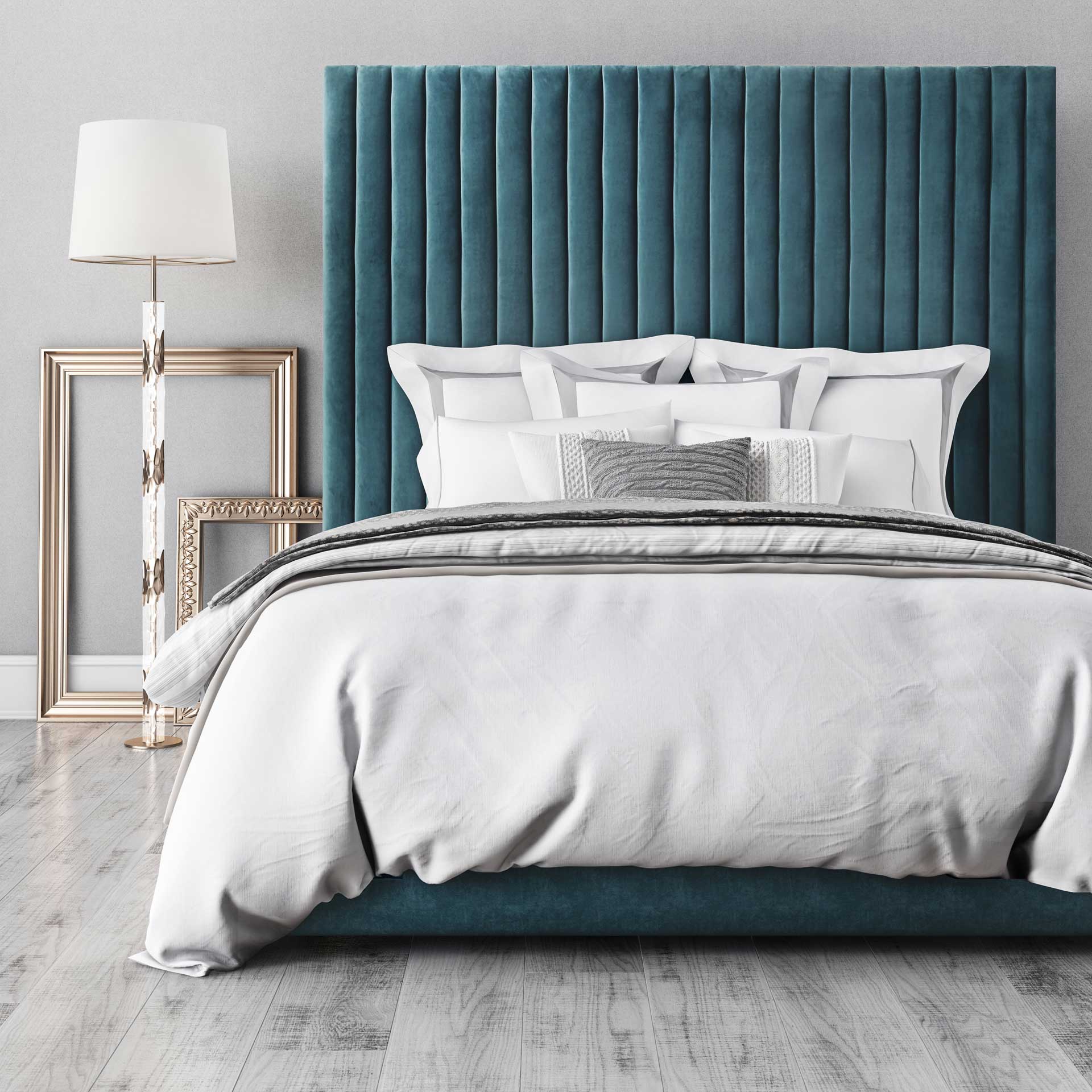 Ariah Velvet Bed Sea Blue - Image 8