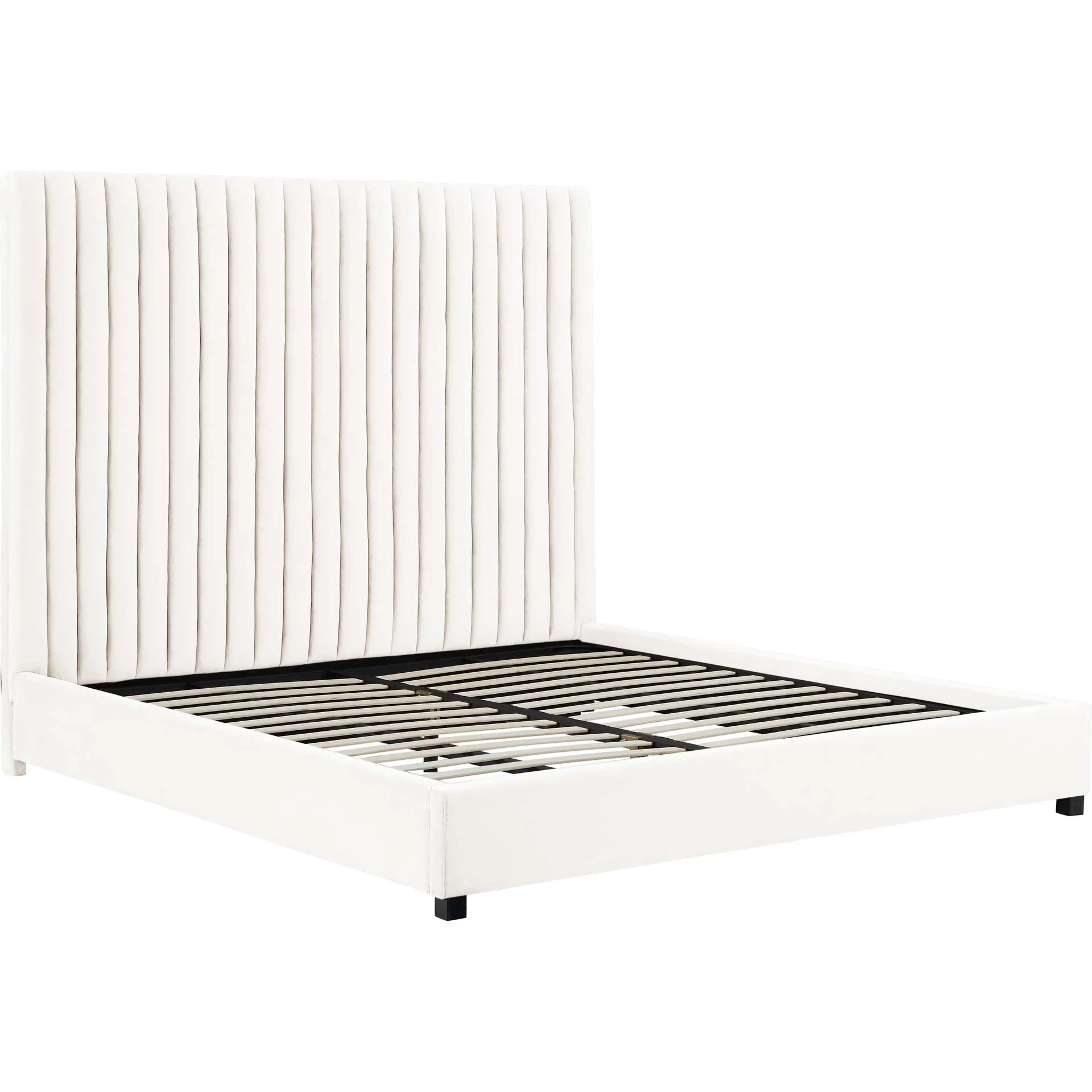 Ariah Velvet Bed White - Image 3