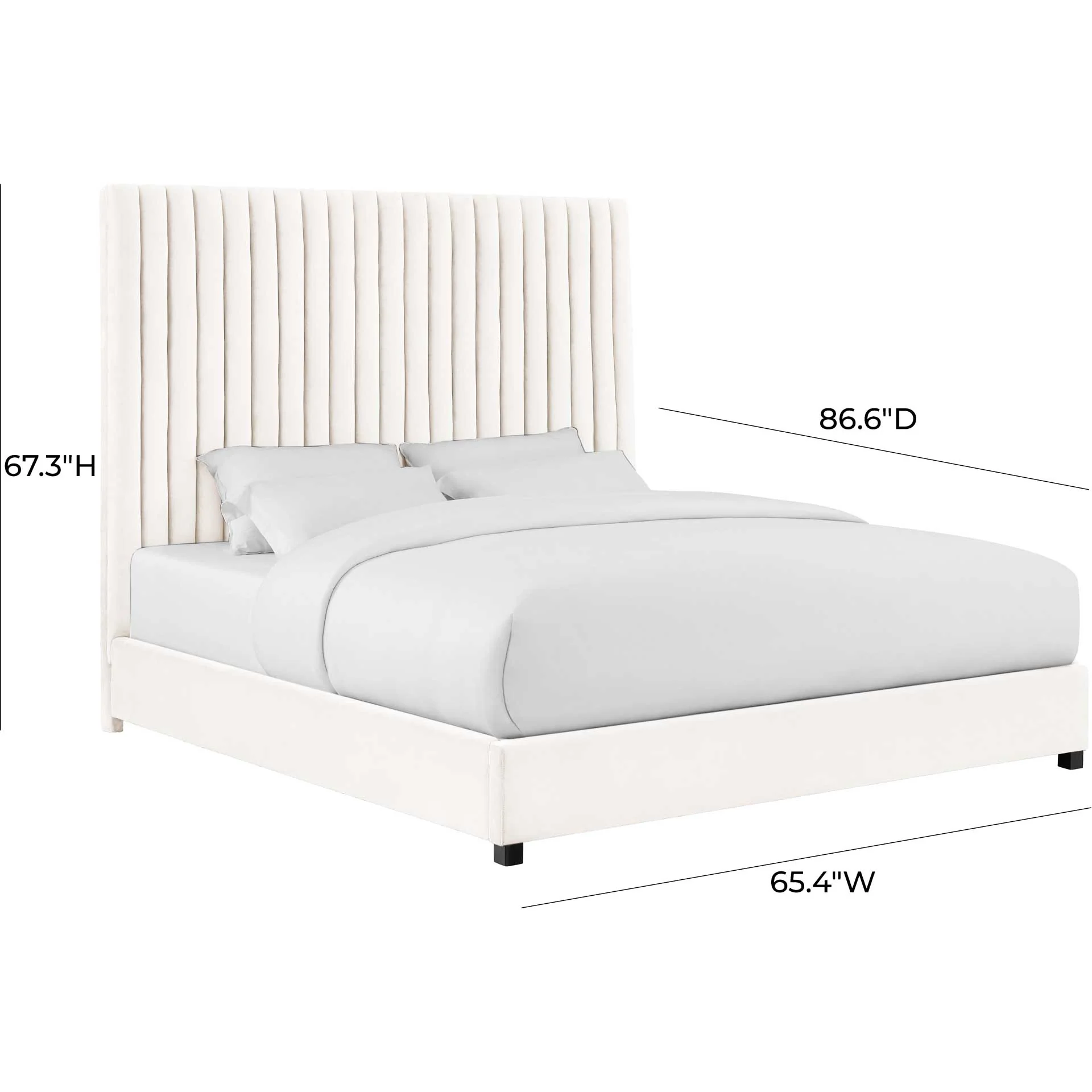 Ariah Velvet Bed White - Image 5