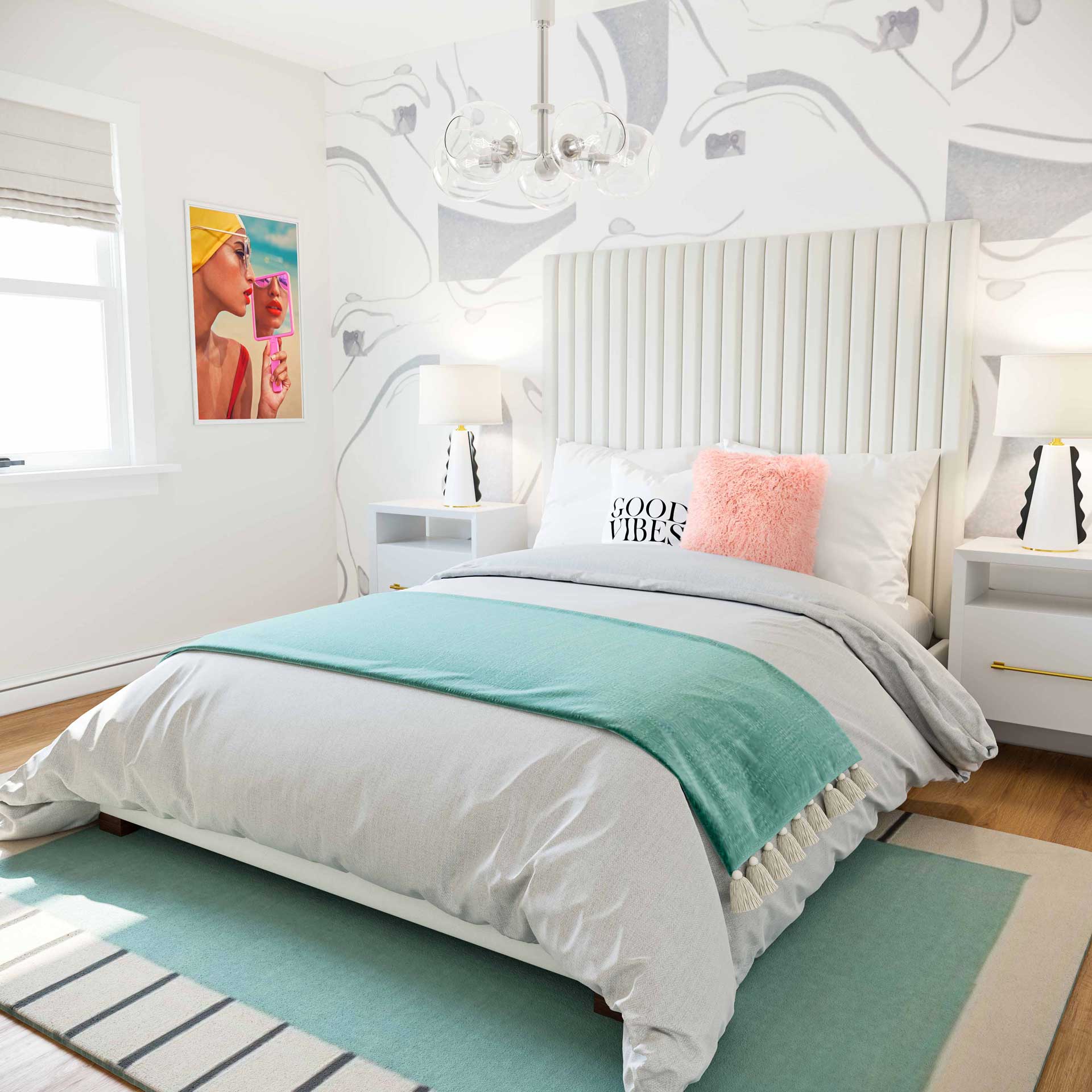 Ariah Velvet Bed White - Image 7
