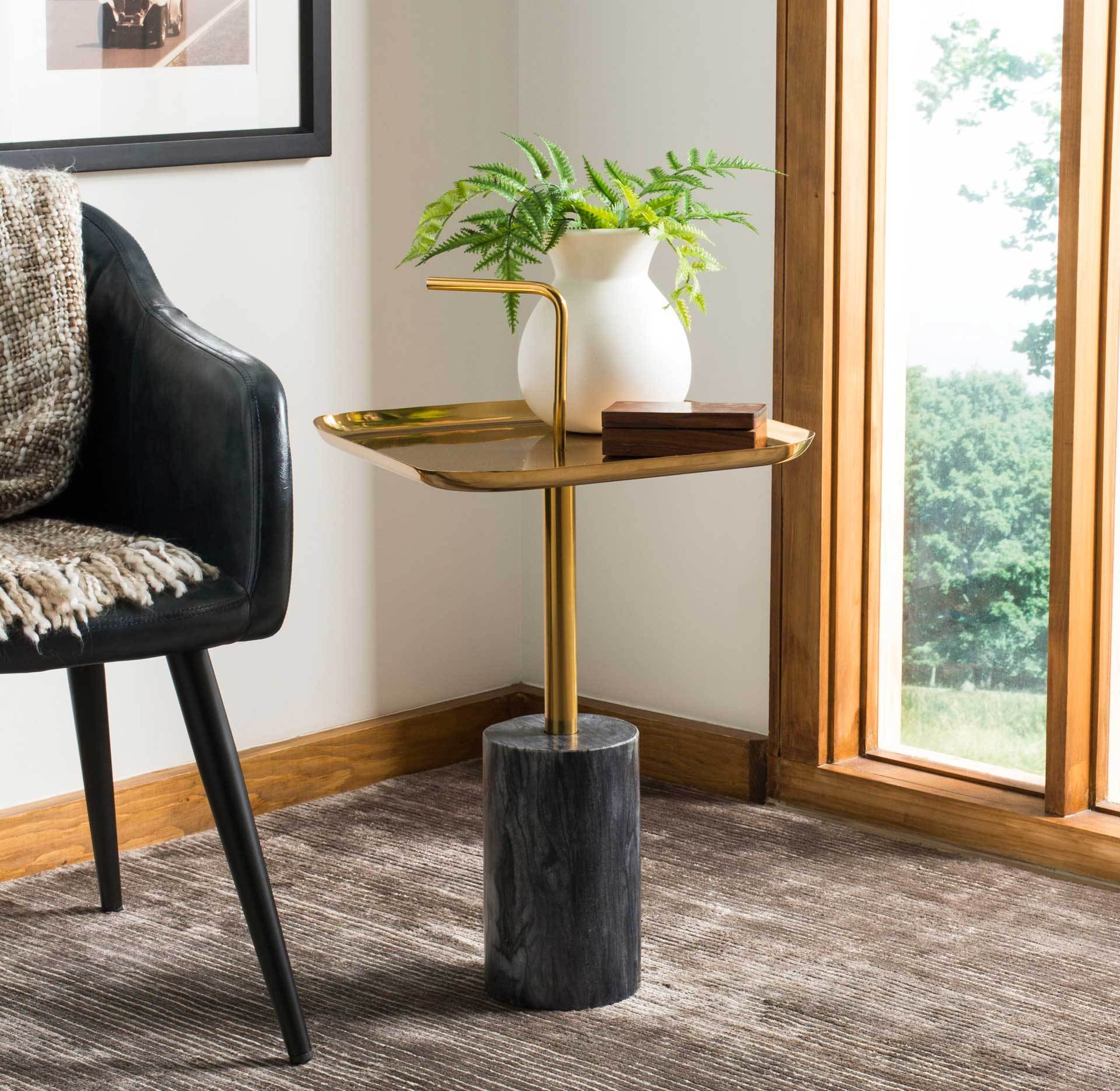 Ariana Square Brass Top Side Table - Image 3