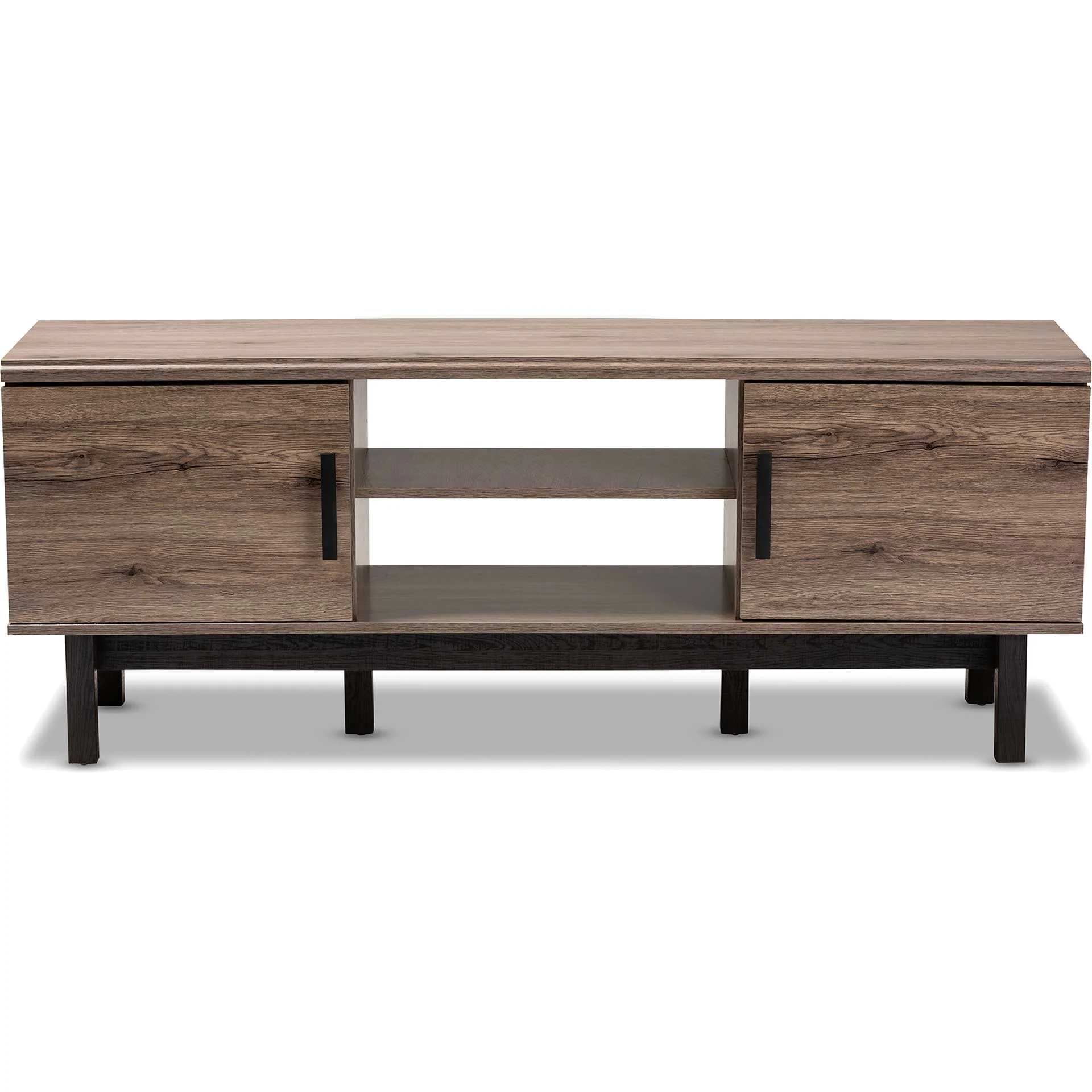 Ariel 2-Door TV Stand Oak/Black - Image 2