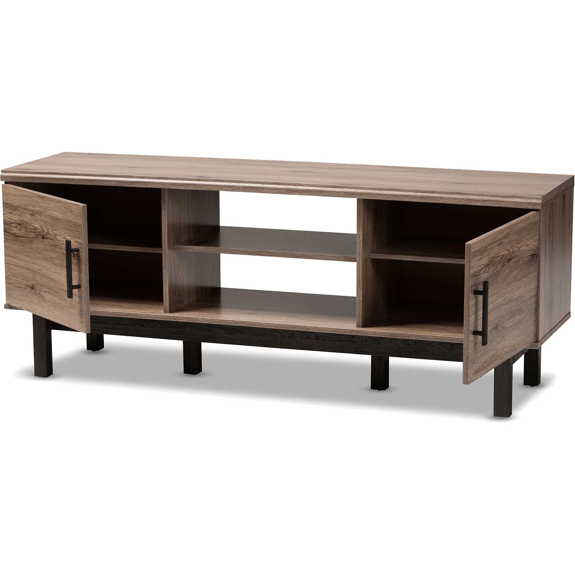 Ariel 2-Door TV Stand Oak/Black - Image 4