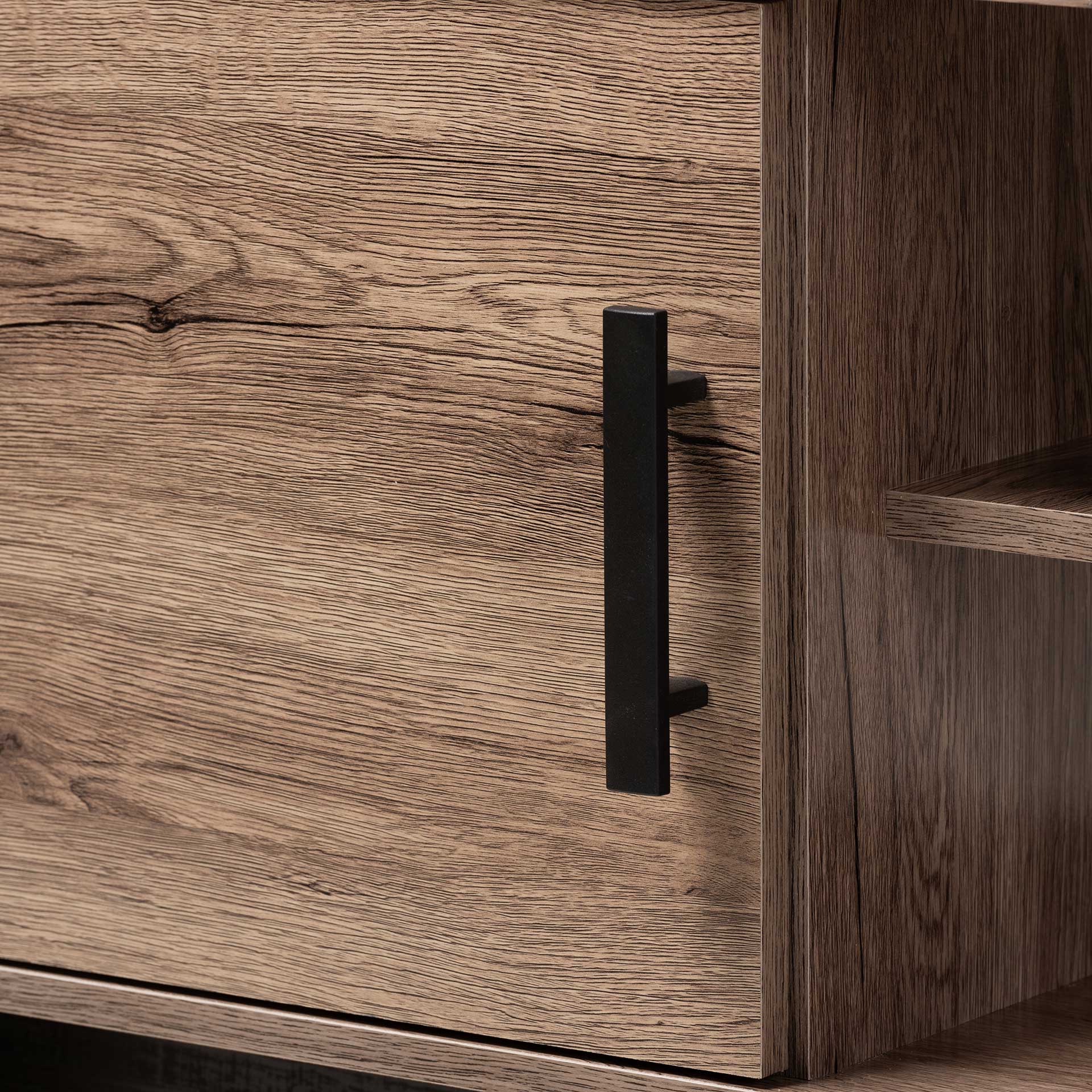 Ariel 2-Door TV Stand Oak/Black - Image 5