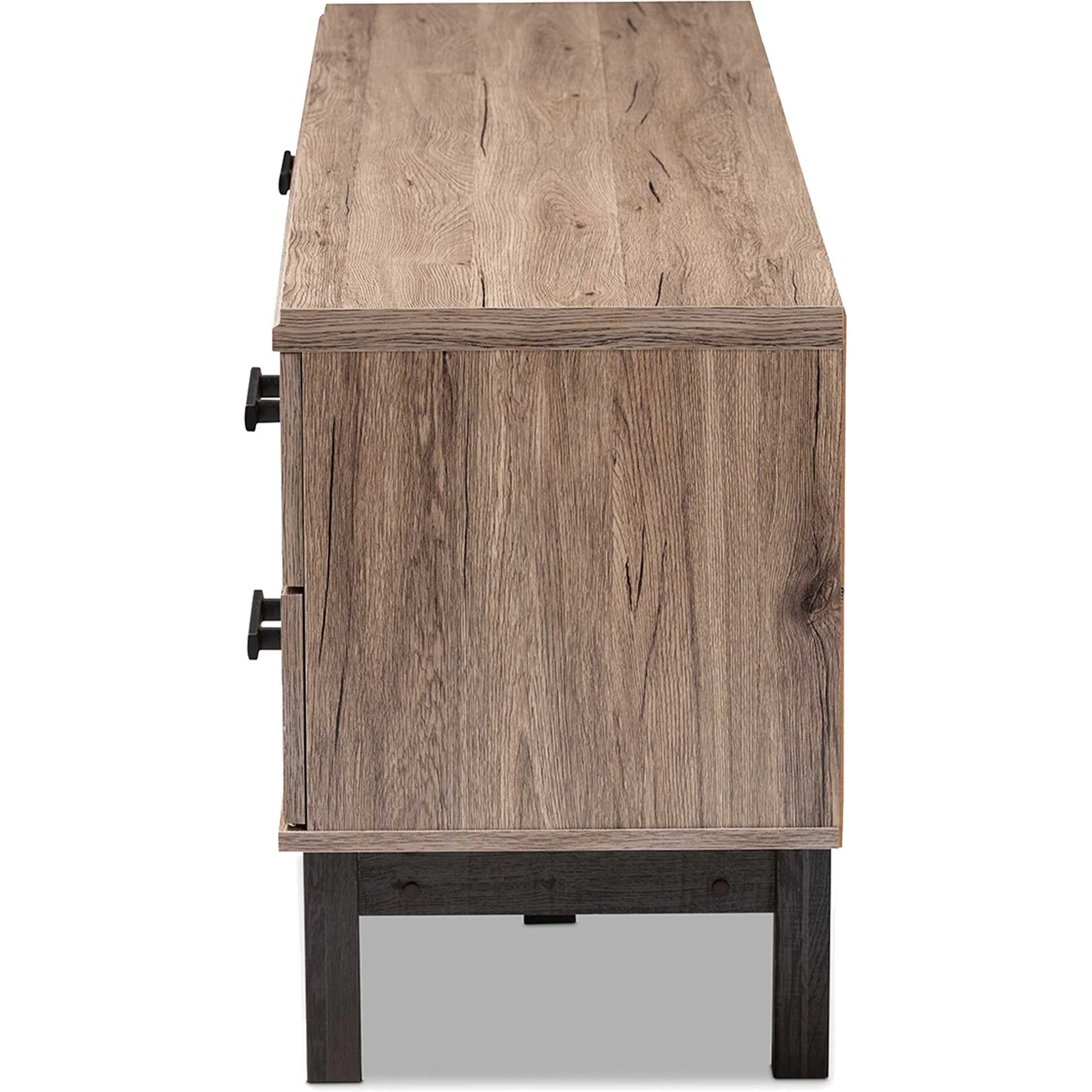 Ariel 4-Drawer TV Stand Oak/Black - Image 3