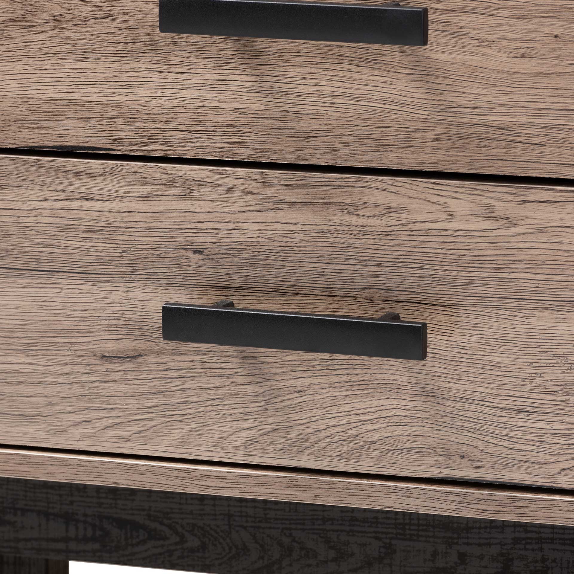 Ariel 4-Drawer TV Stand Oak/Black - Image 5