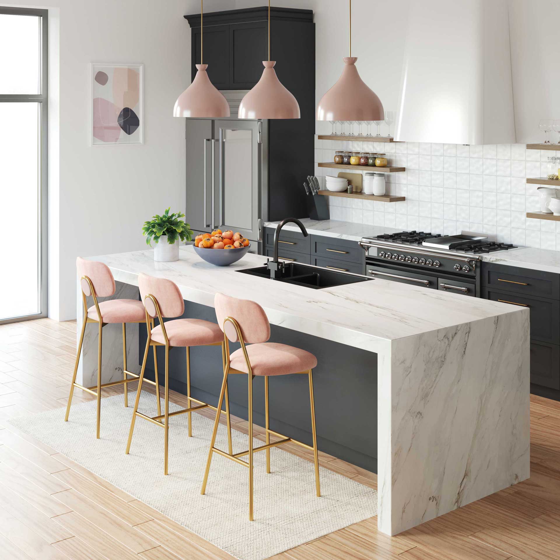 Ariela Counter Stool Blush (Set of 2) - Image 8