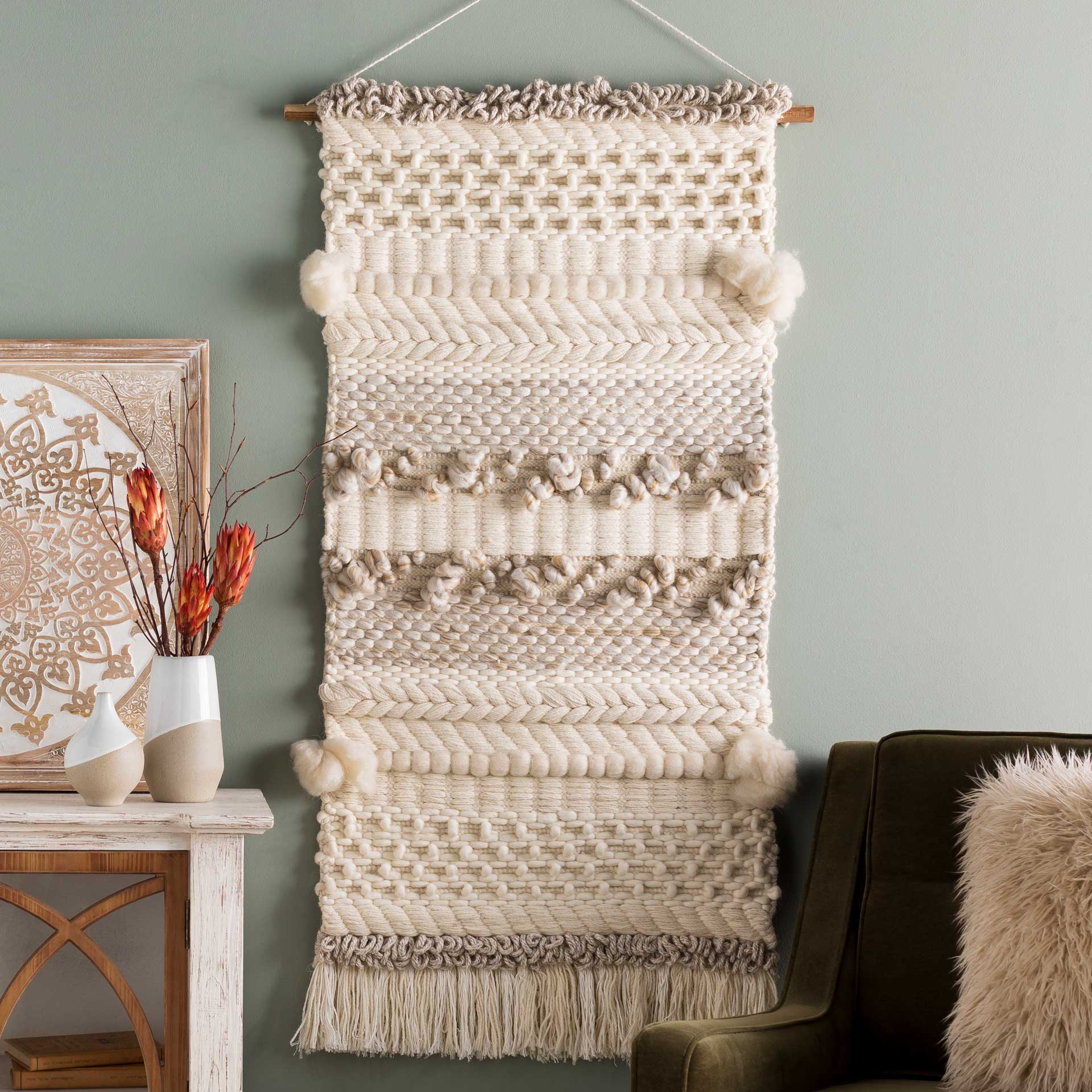 Ariyah Wall Hanging Cream/Ivory/Tan - Image 3
