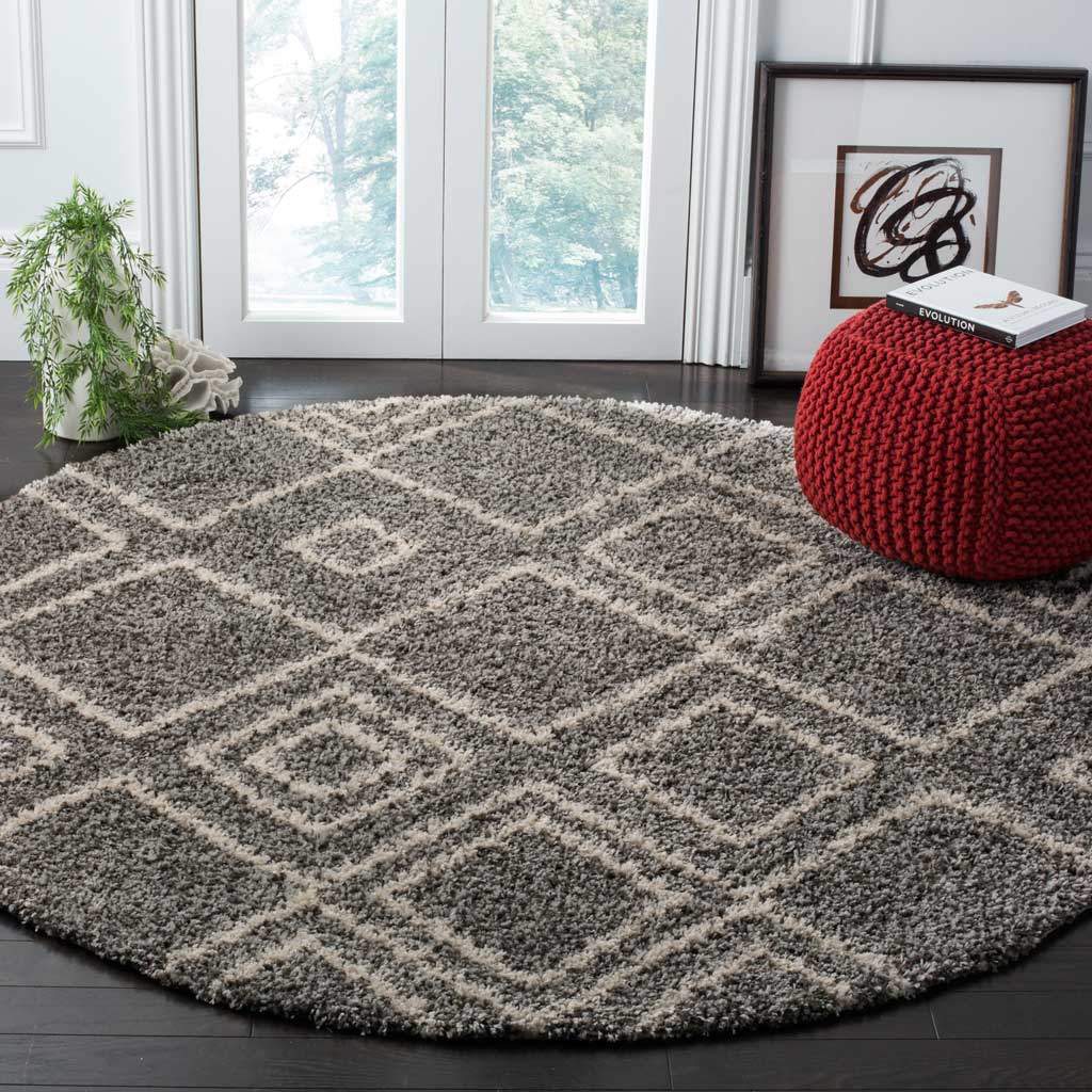Arizona Shag Brown/Ivory Round Rug - Image 3
