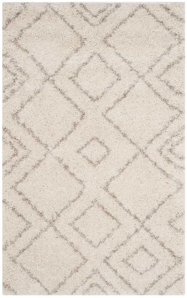 Arizona Shag Diamond Ivory/Beige Area Rug - Image 3