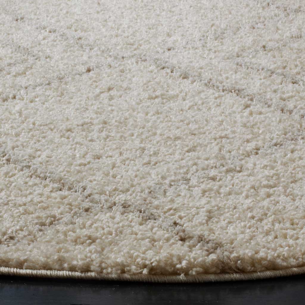 Arizona Shag Diamond Ivory/Beige Round Rug - Image 2