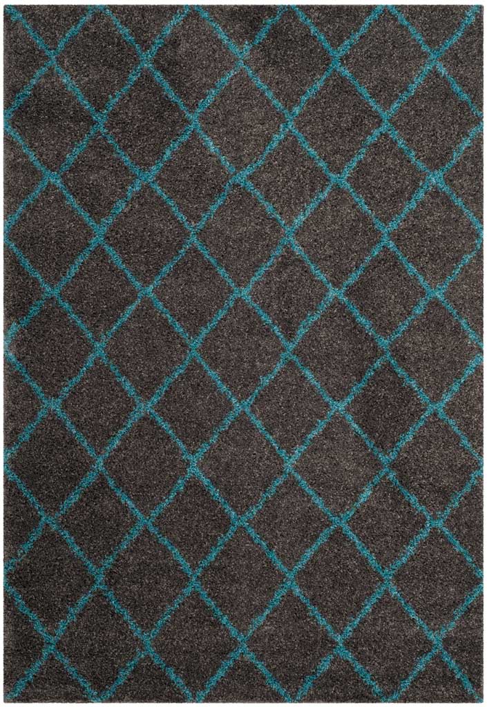Arizona Shag Gray/Turquoise Area Rug - Image 3