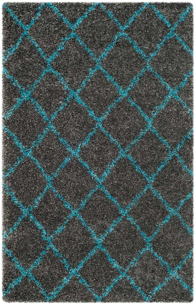 Arizona Shag Gray/Turquoise Area Rug - Image 4