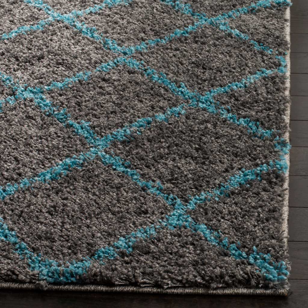 Arizona Shag Gray/Turquoise Area Rug - Image 5