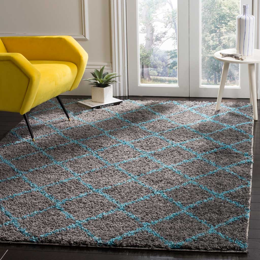 Arizona Shag Gray/Turquoise Area Rug - Image 7
