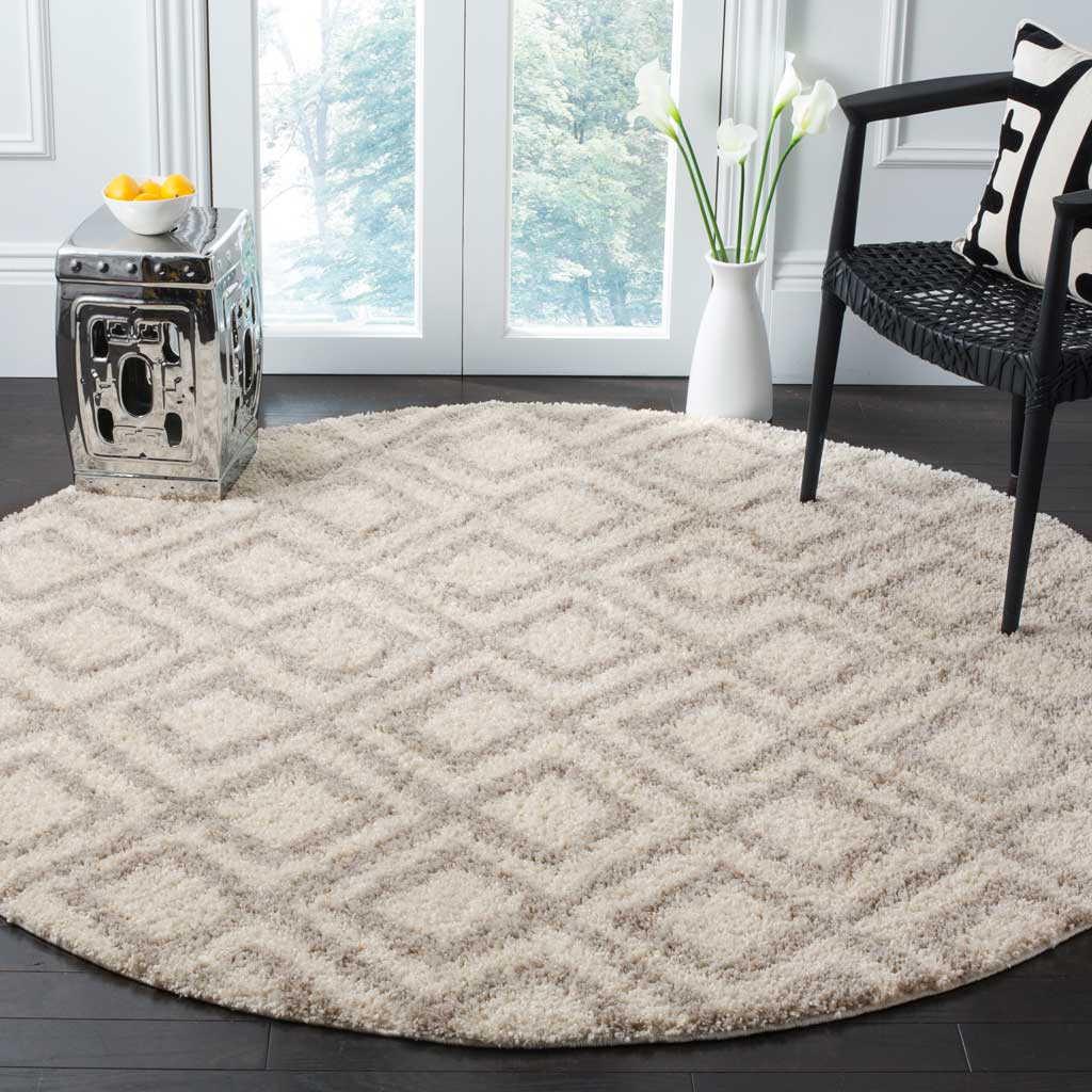 Arizona Shag Ivory/Beige Round Rug - Image 3