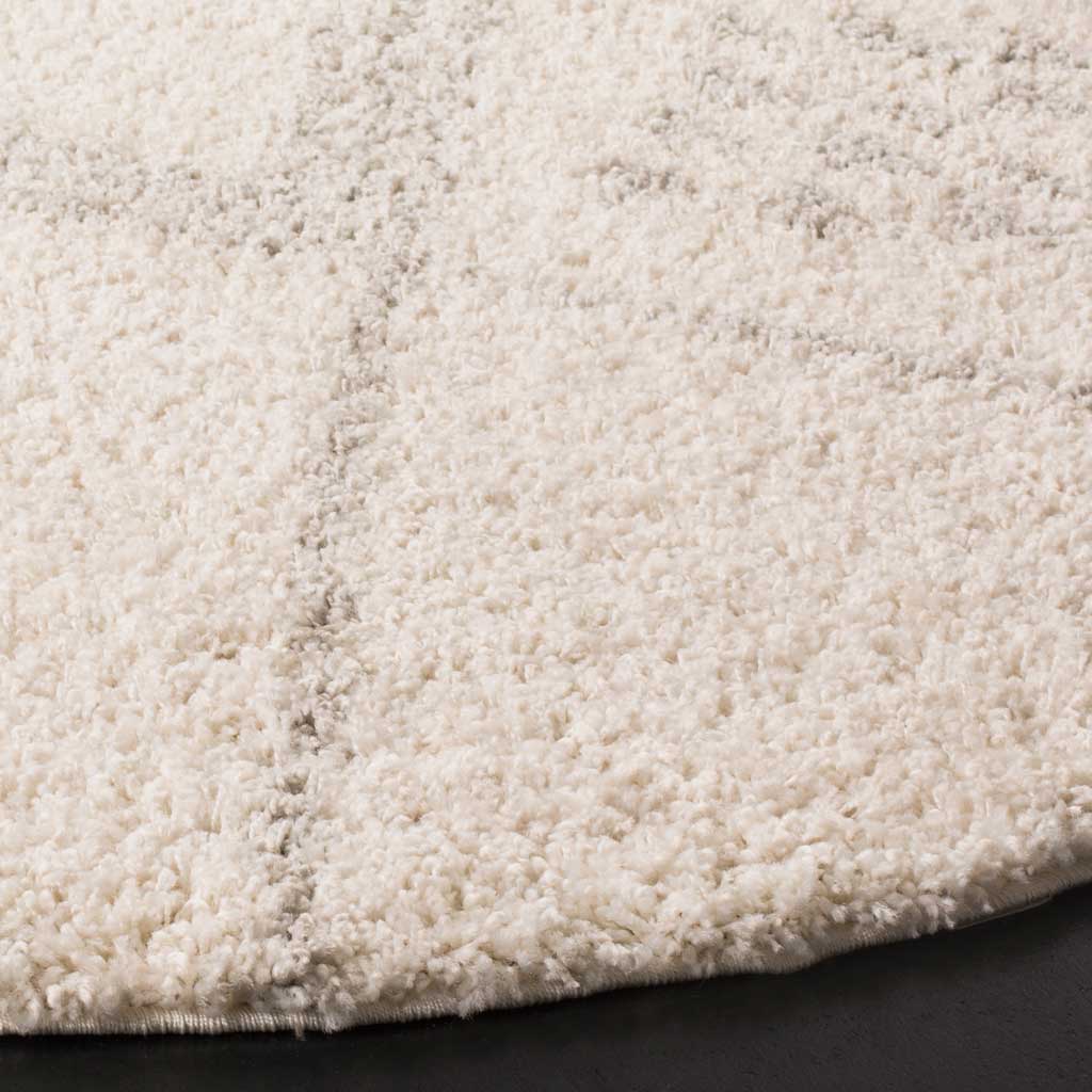 Arizona Shag Ivory/Gray Round Rug - Image 2