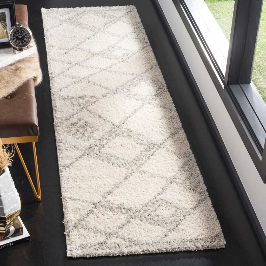 Arizona Shag Ivory/Gray Runner Rug - Image 2