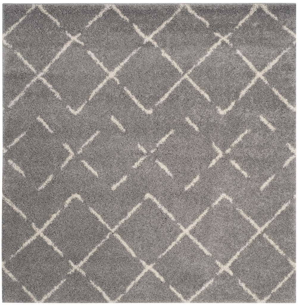 Arizona Shag Lattice Gray/Ivory Area Rug - Image 2