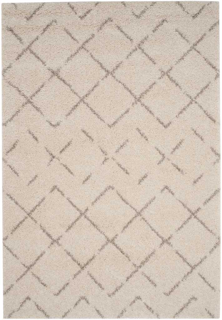Arizona Shag Lattice Ivory/Beige Area Rug - Image 3