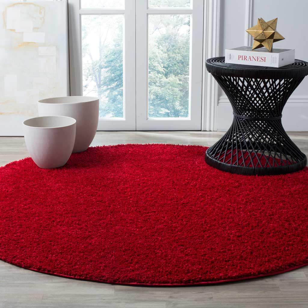 Arizona Shag Red Round Rug - Image 3