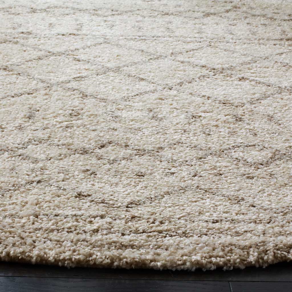 Arizona Shag Tribal Ivory/Beige Round Rug - Image 2