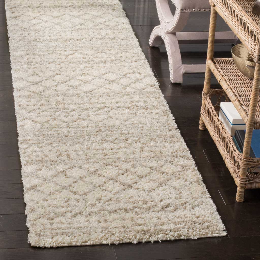 Arizona Shag Tribal Ivory/Beige Runner Rug - Image 2