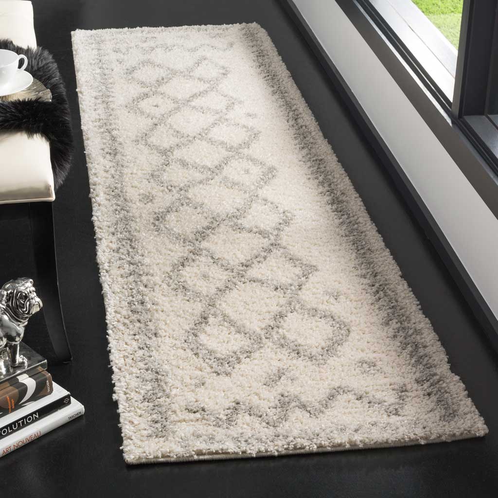 Arizona Shag Tribal Ivory/Gray Runner Rug - Image 2