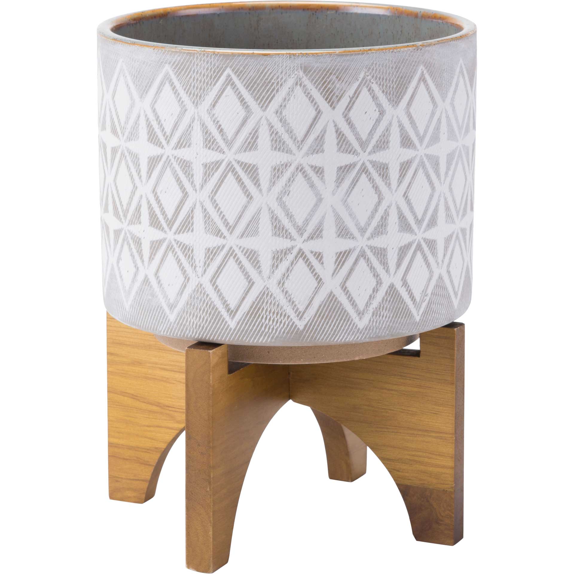 Arizona Wood Base Planter Gray/White - Image 3