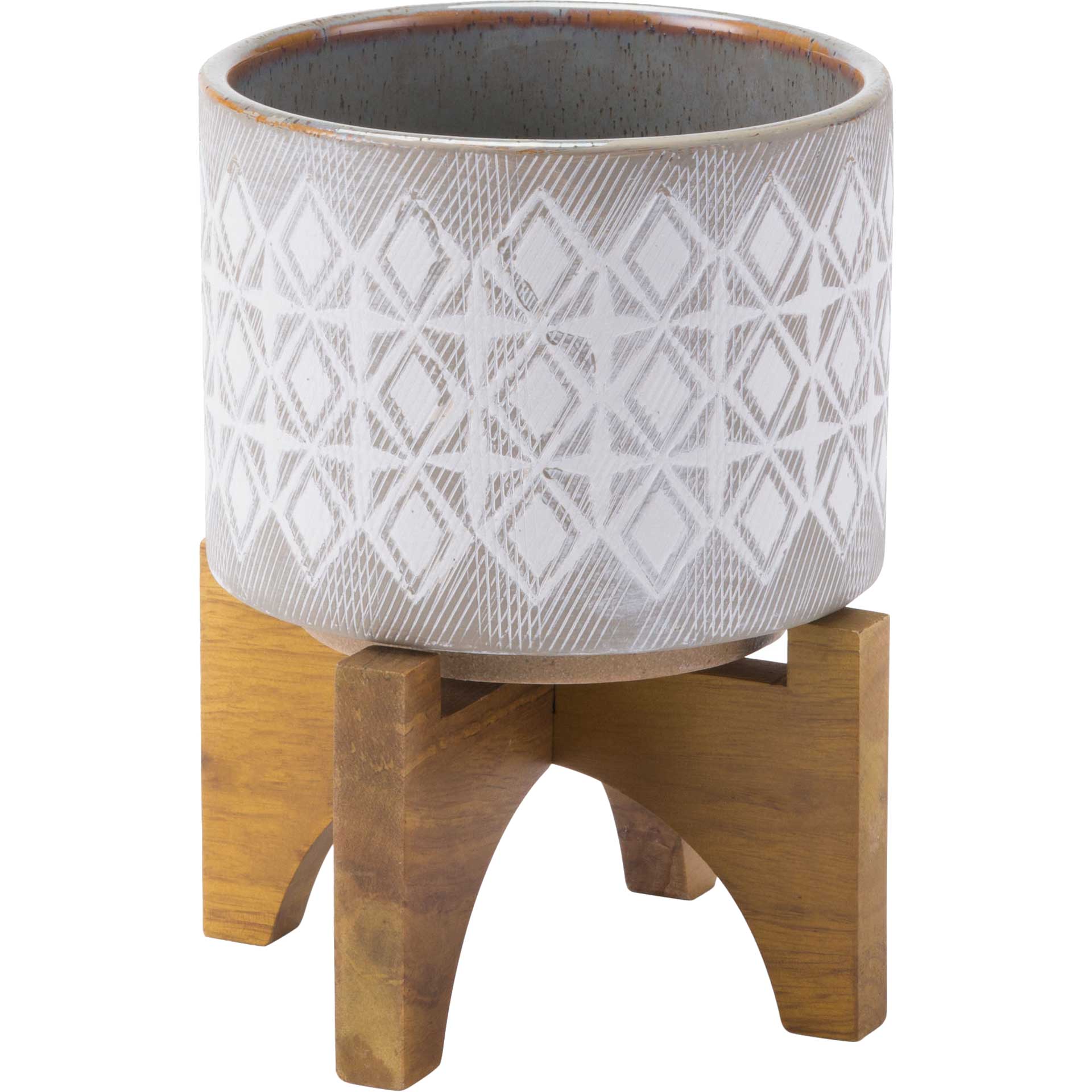 Arizona Wood Base Planter Gray/White - Image 5