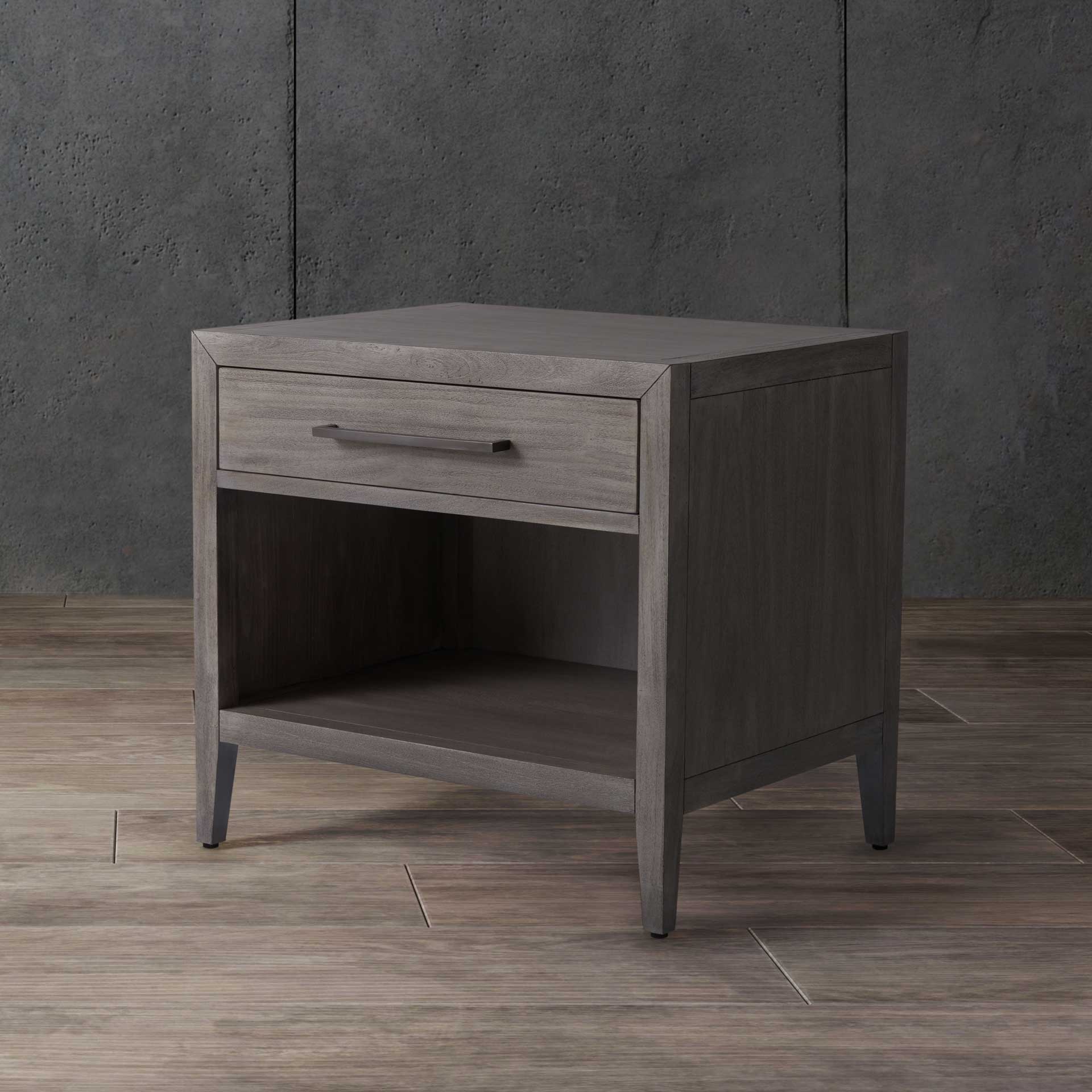 Arleana 1 Drawer Wood Nightstand Light Gray - Image 4