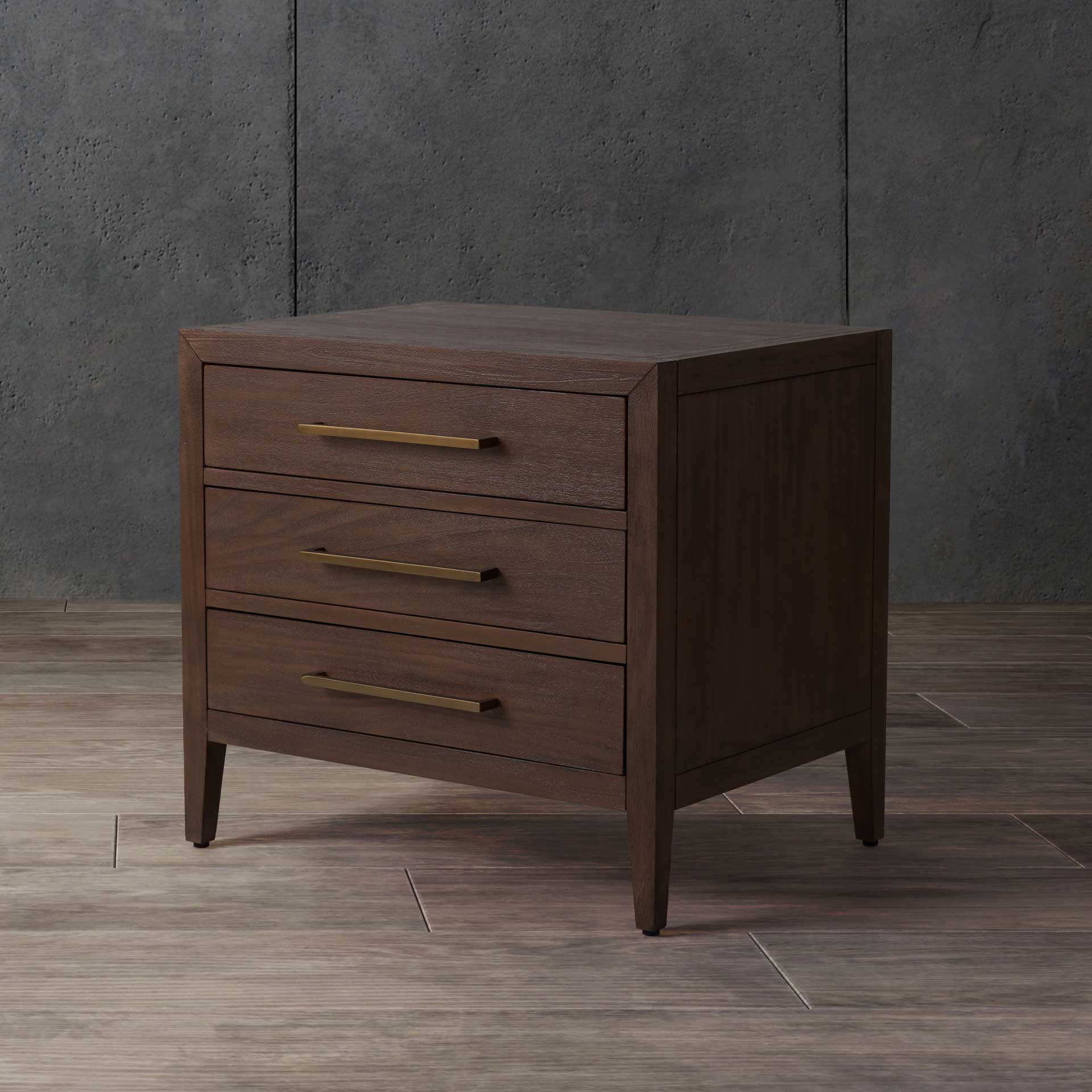 Arleana 3 Drawer Wood Nightstand Brown - Image 4