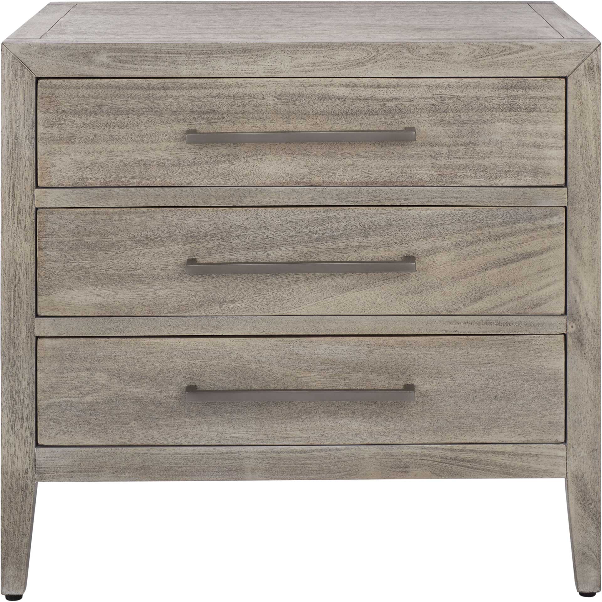 Arleana 3 Drawer Wood Nightstand Light Gray - Image 2