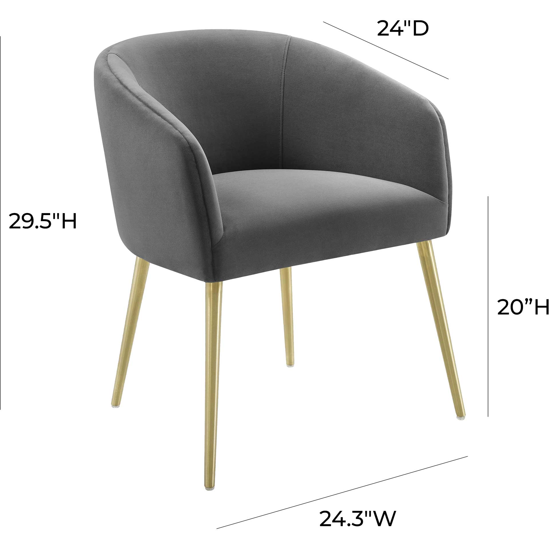 Arlette Velvet Dining Chair Gray - Image 6