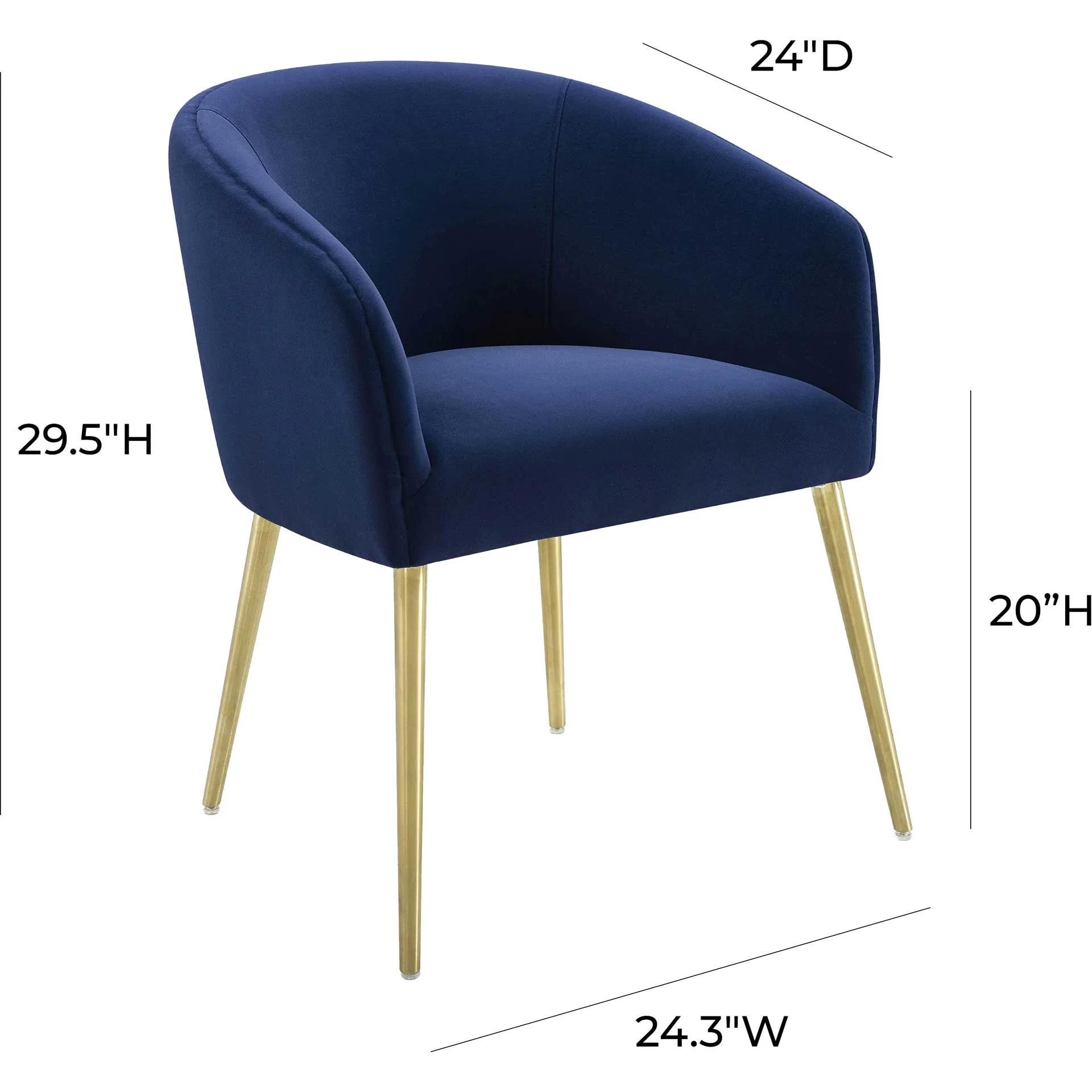 Arlette Velvet Dining Chair Navy - Image 6