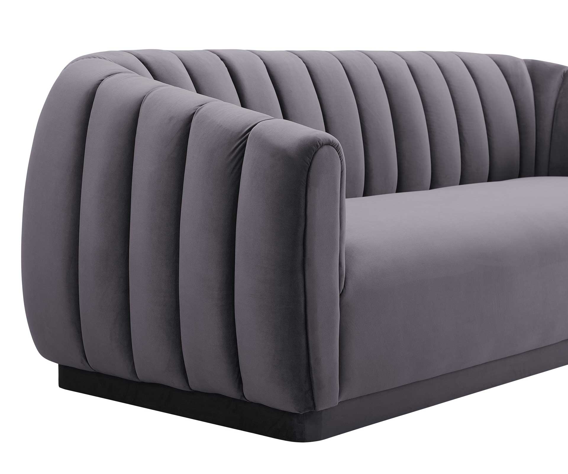Arnold Velvet Sofa Gray - Image 4