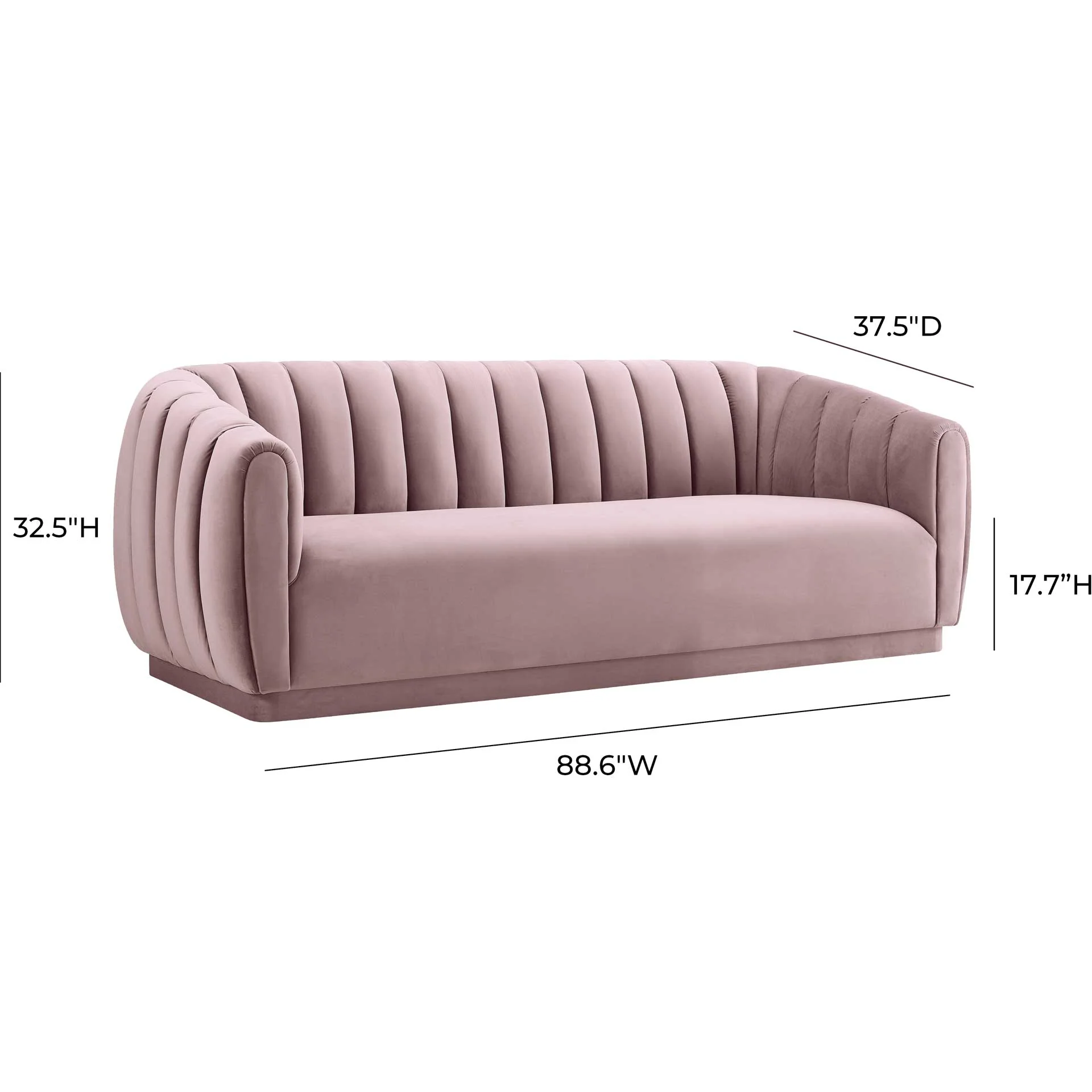 Arnold Velvet Sofa Mauve - Image 6