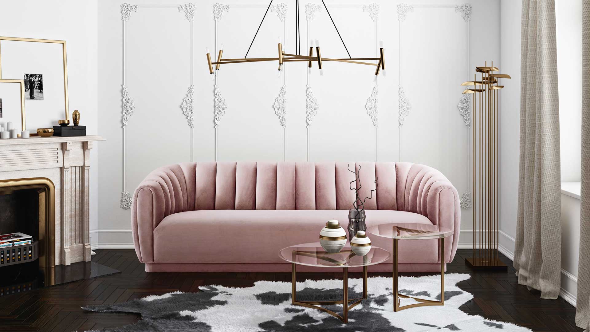 Arnold Velvet Sofa Mauve - Image 7