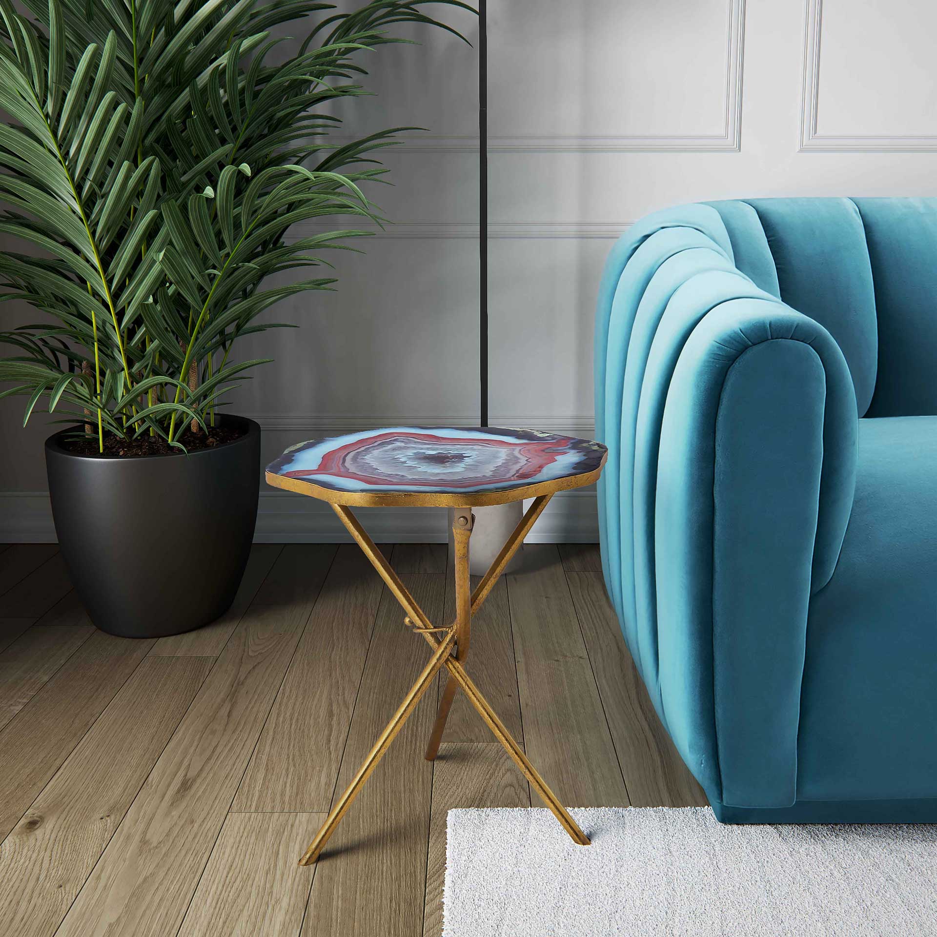 Arnold Velvet Sofa Sea Blue - Image 7