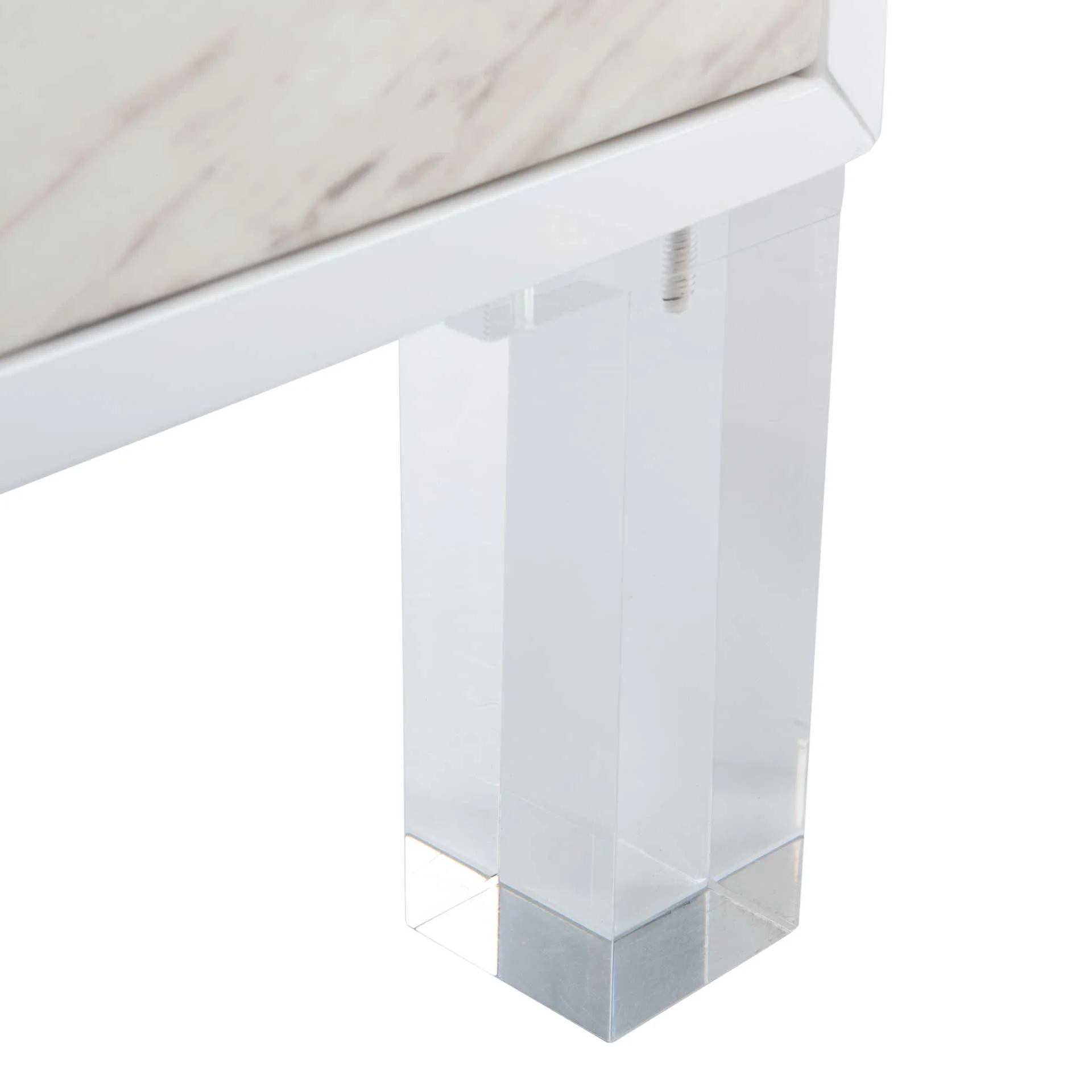 Array 2-Drawer Faux Marble Nightstand White/Clear - Image 7