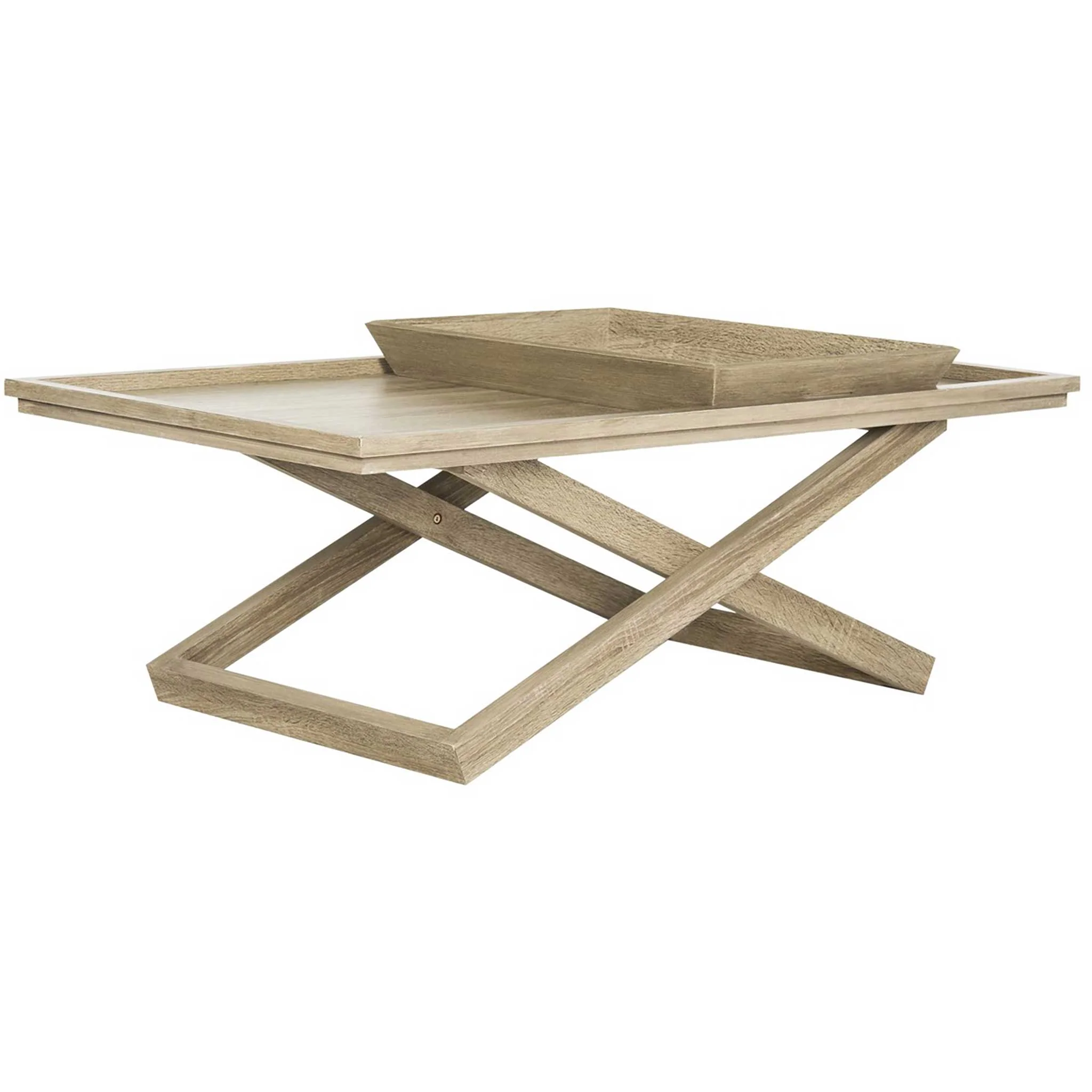 Arthur Cross Leg Coffee Table With Tray - Image 2
