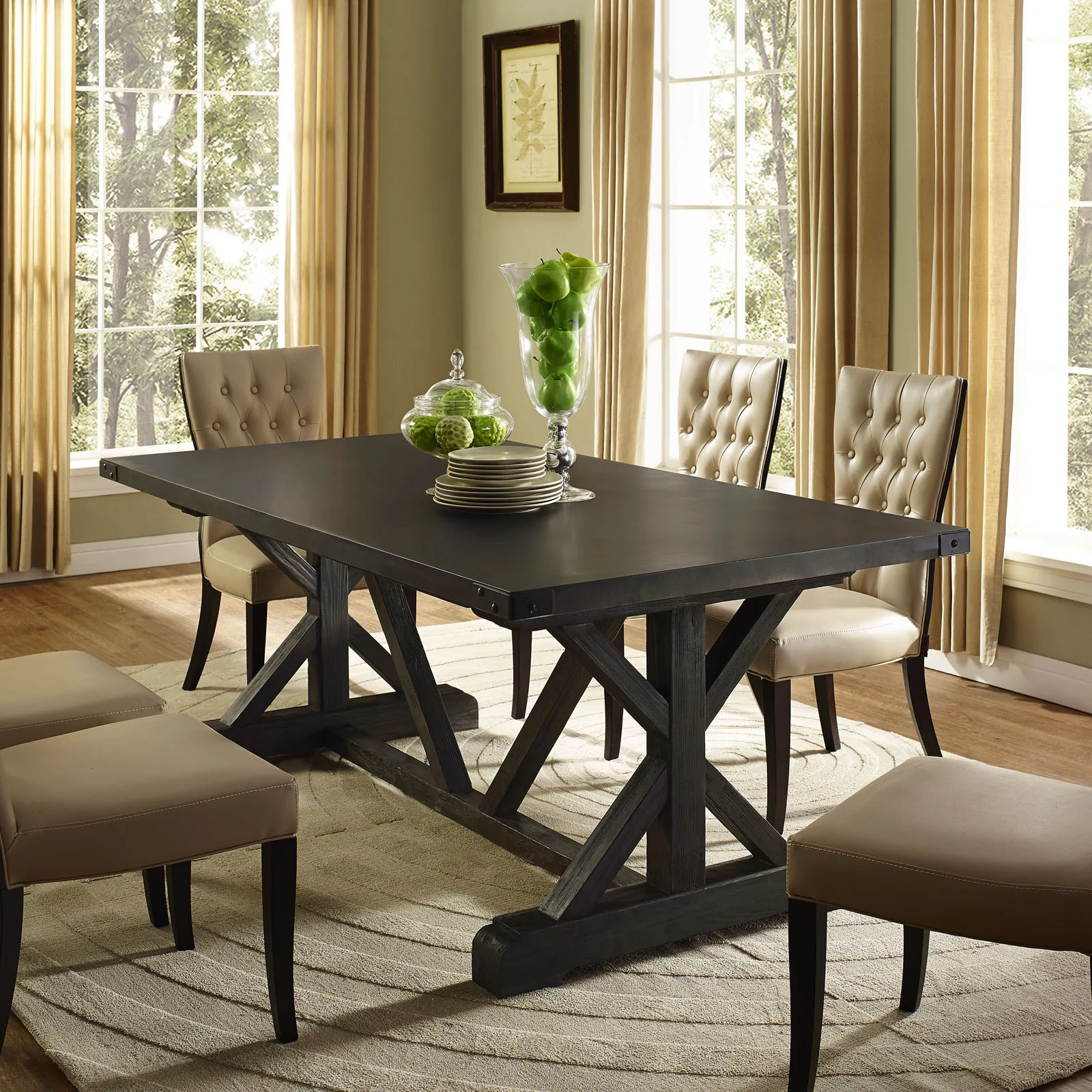Arthur Wood Dining Table Black - Image 4