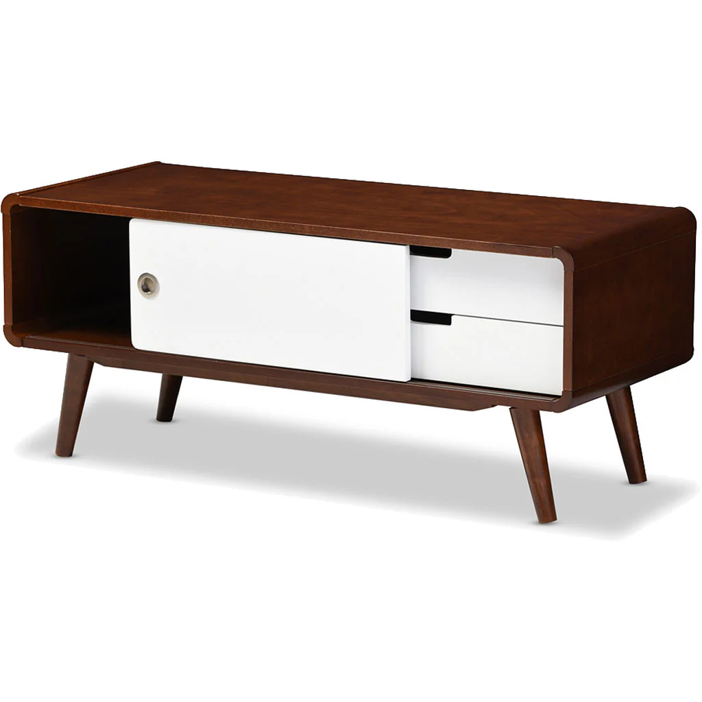Arthus TV Cabinet White/Walnut - Image 2