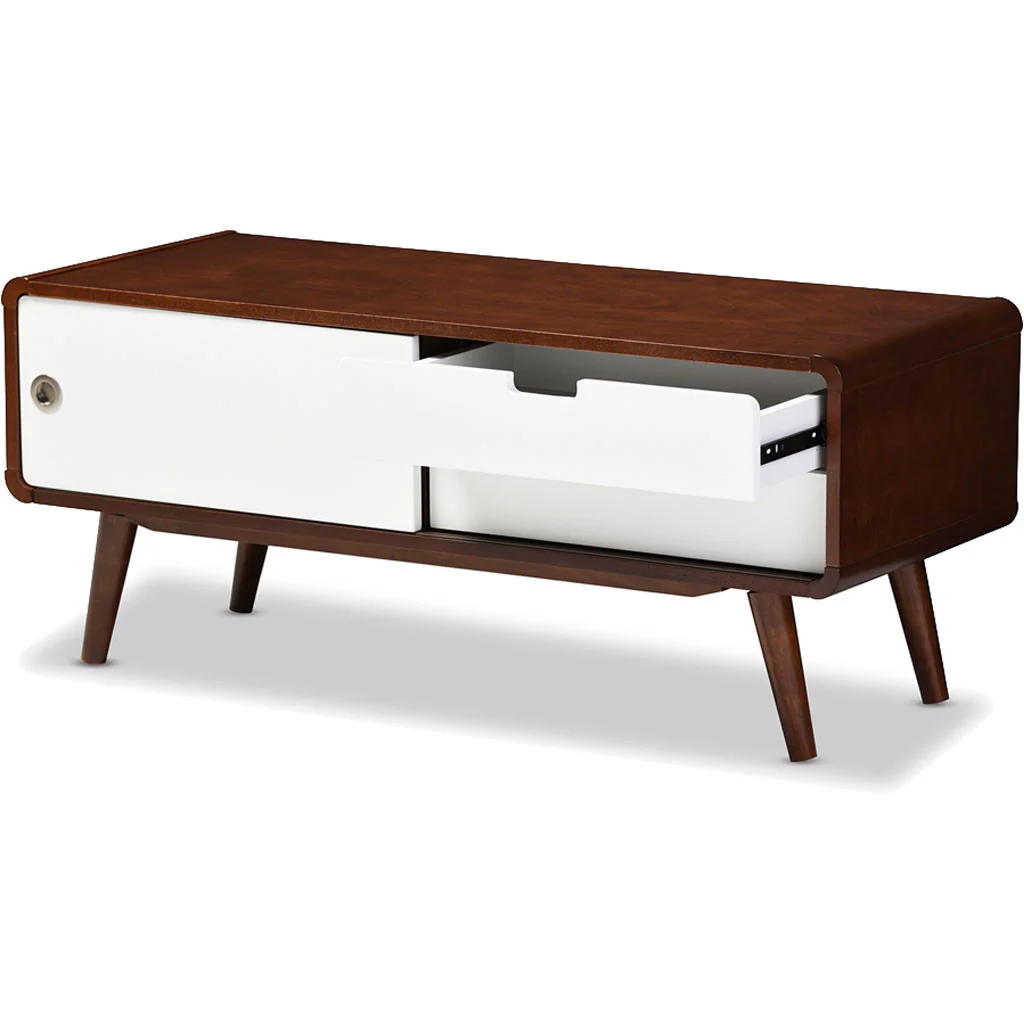 Arthus TV Cabinet White/Walnut - Image 3
