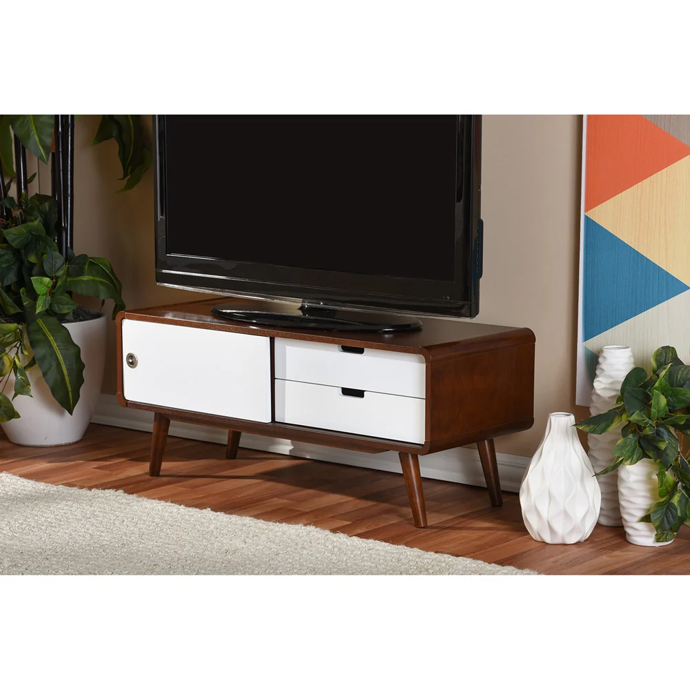Arthus TV Cabinet White/Walnut - Image 5