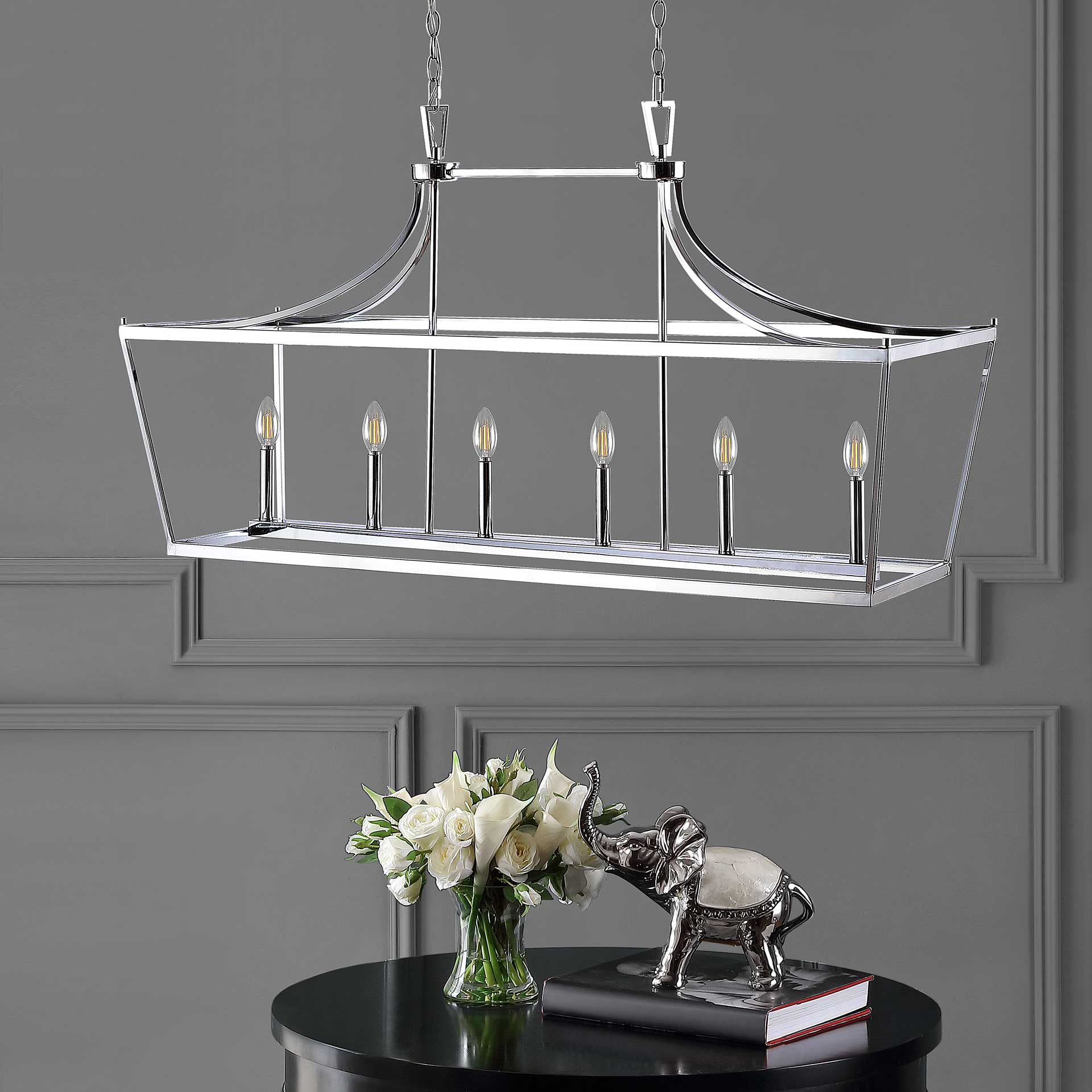 Arverne 6 Light Pendant Chrome - Image 3