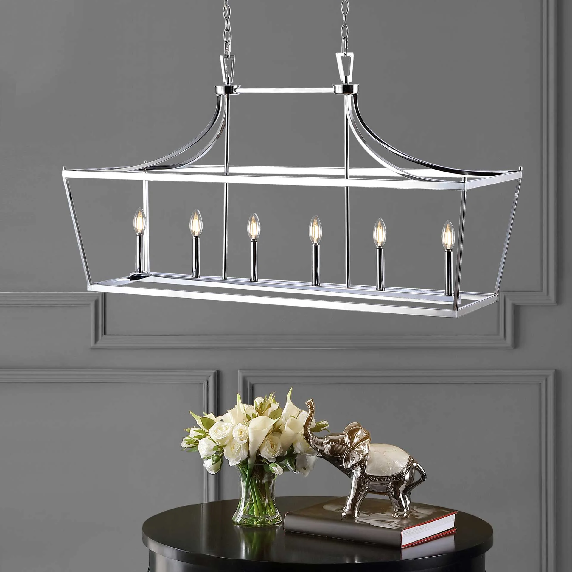 Arverne 6 Light Pendant Chrome - Image 4