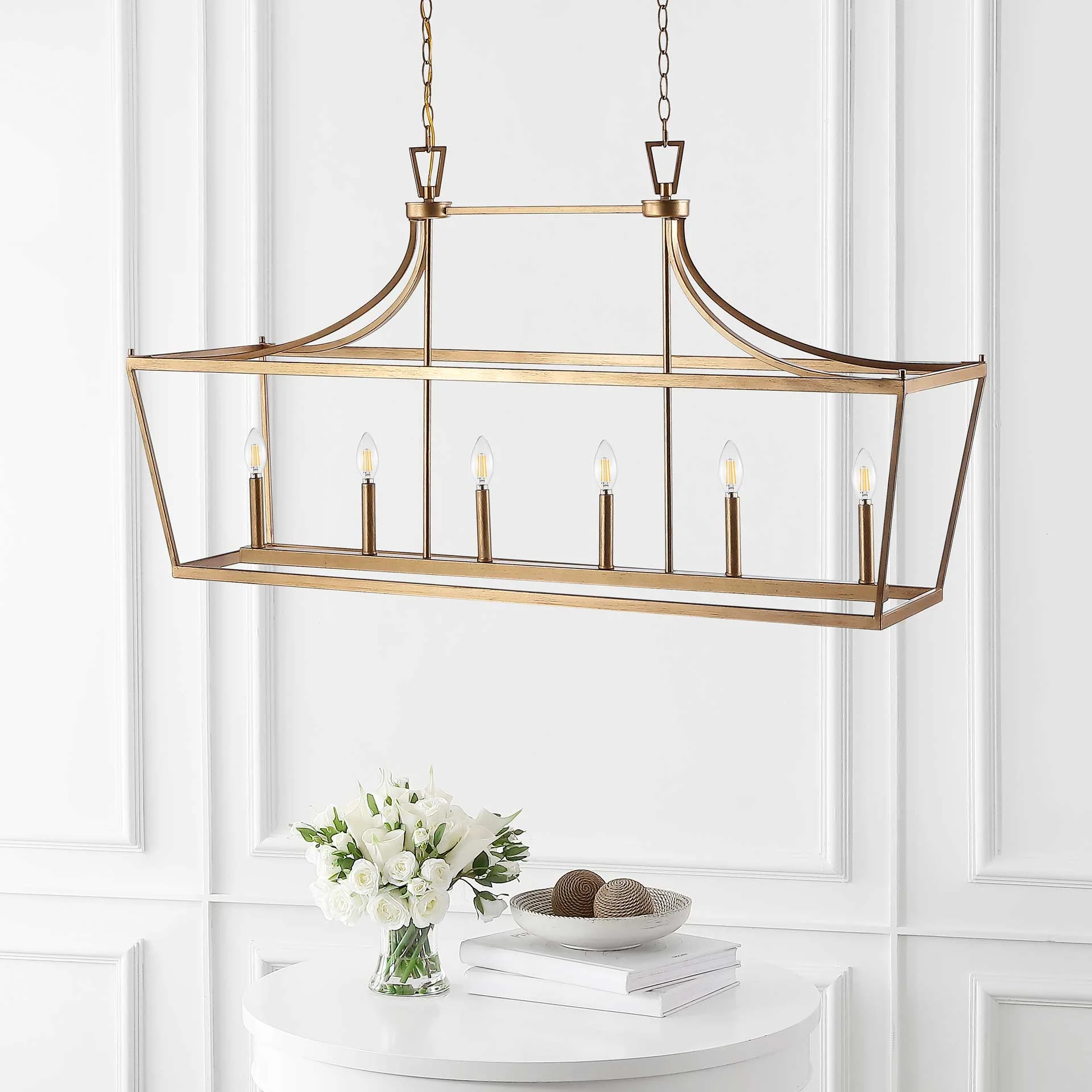 Arverne 6 Light Pendant Gold Painted - Image 3