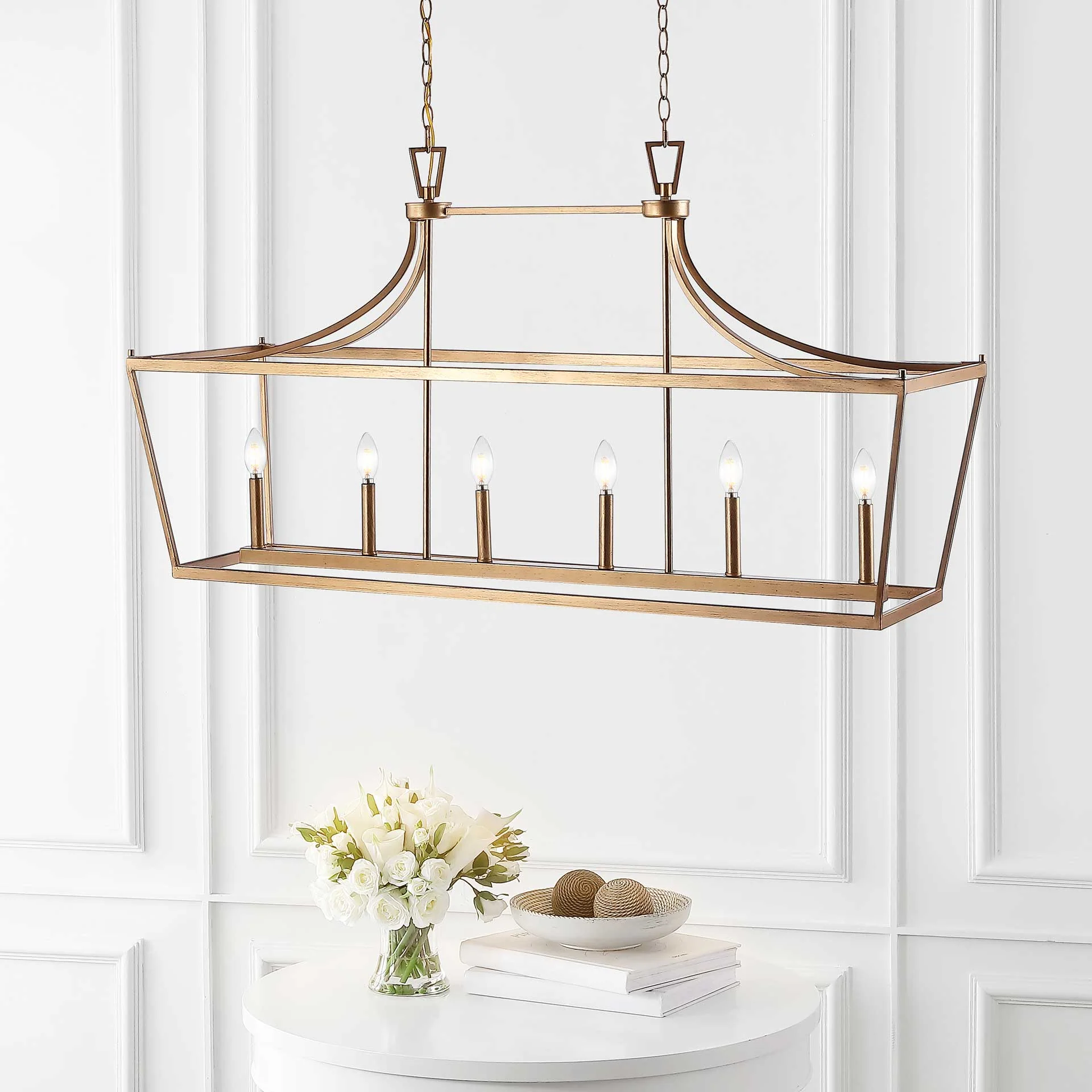 Arverne 6 Light Pendant Gold Painted - Image 4
