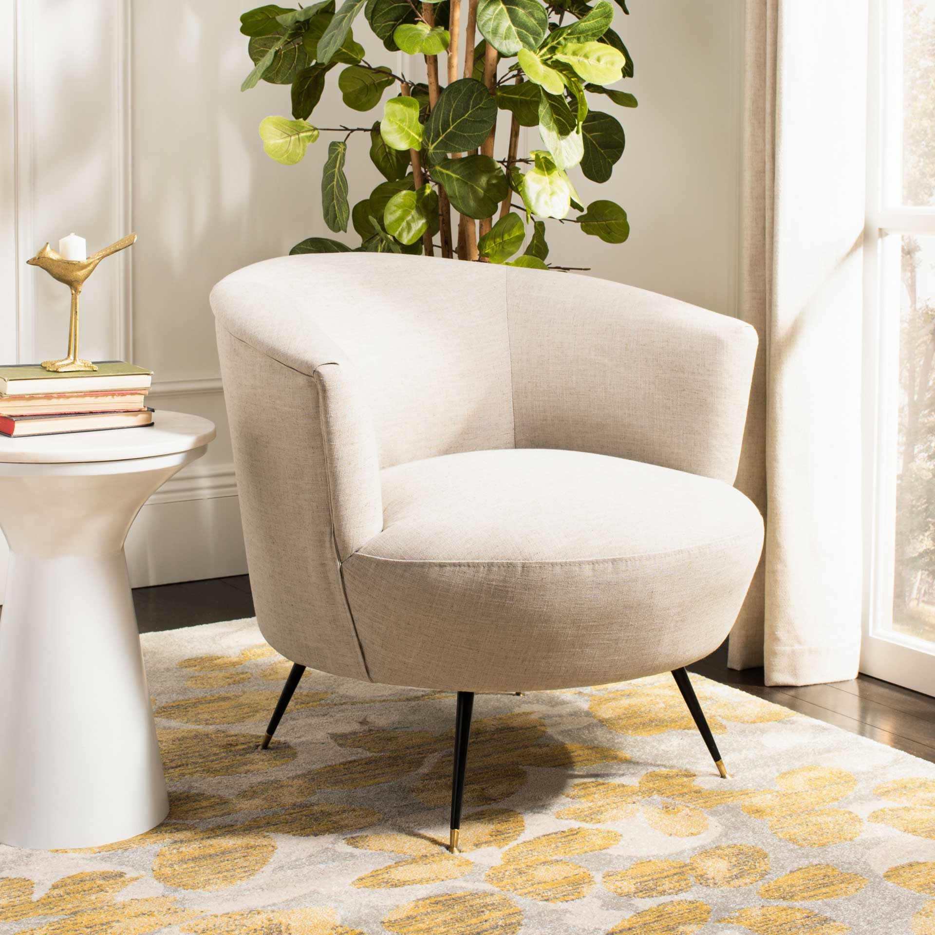 Arwen Velvet Accent Chair Light Gray - Image 9